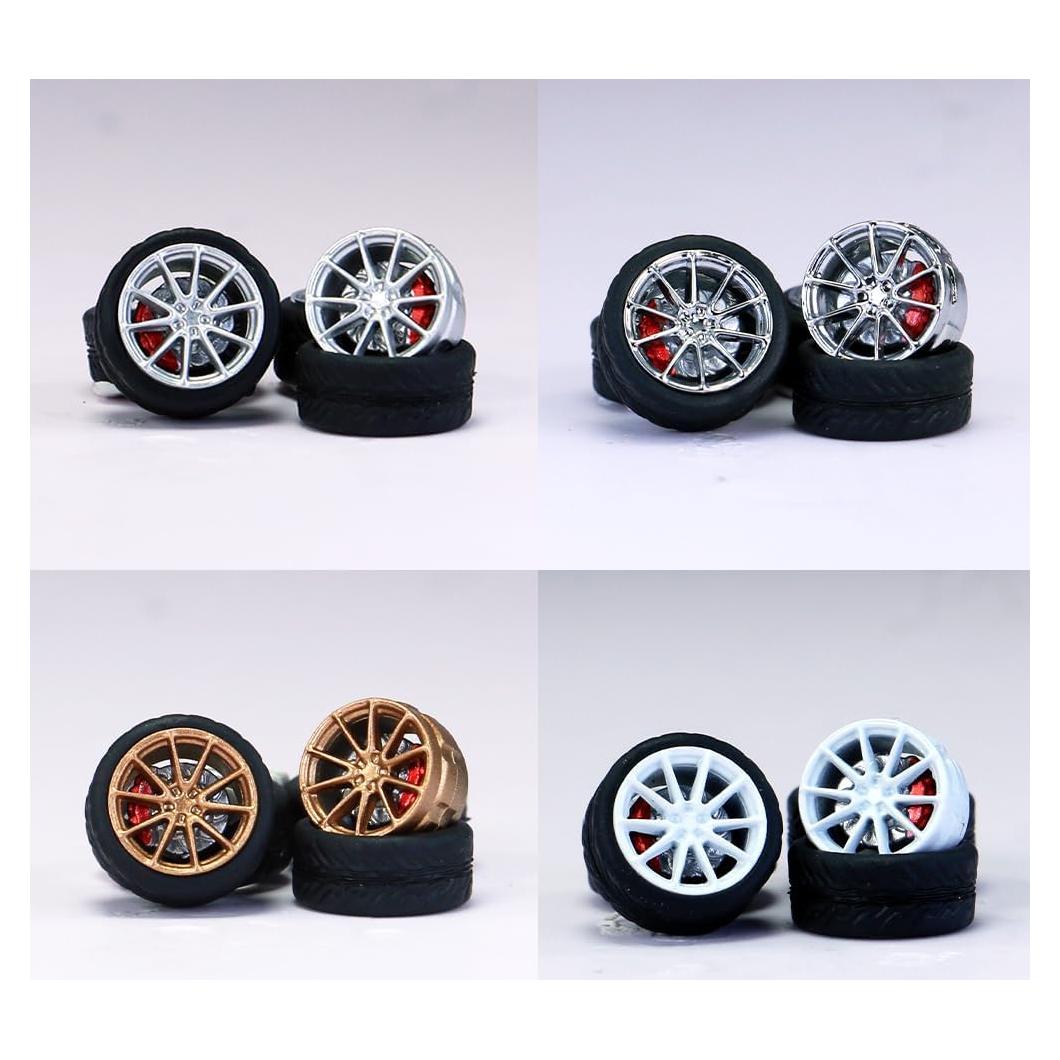 Ruedas y Neumáticos 1/64 WAVEIST XC 10mm ABS Goma 4 Juegos