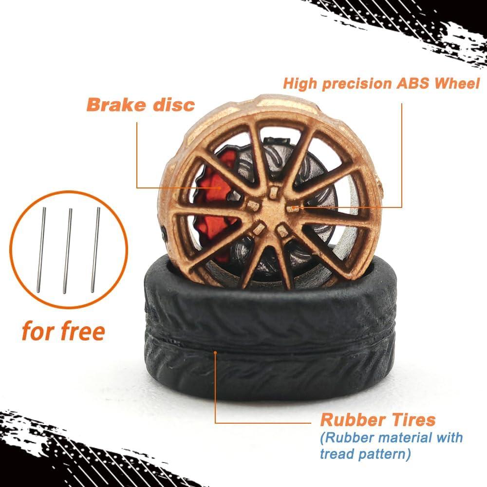 Ruedas y Neumáticos 1/64 WAVEIST XC 10mm ABS Goma 4 Juegos