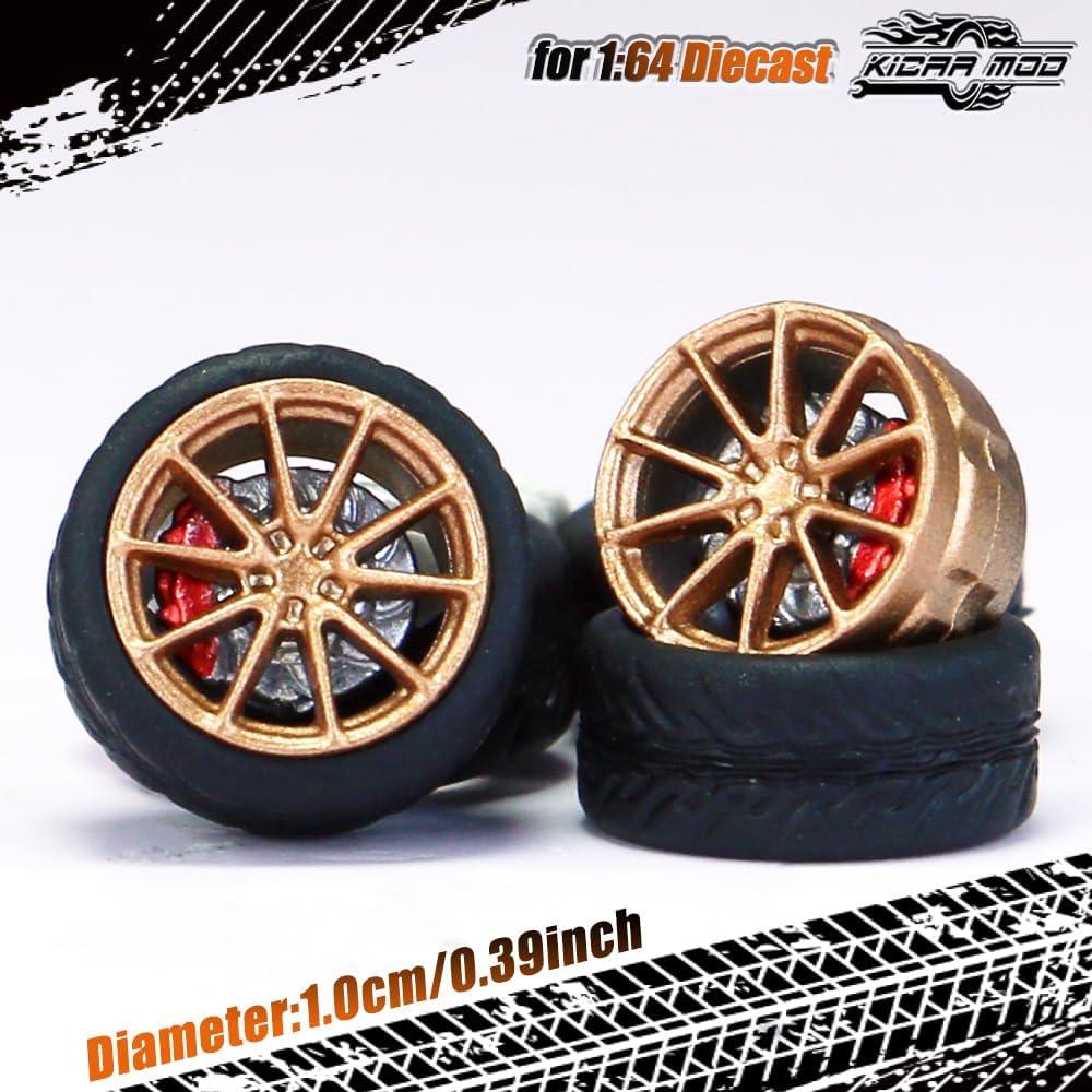 Ruedas y Neumáticos 1/64 WAVEIST XC 10mm ABS Goma 4 Juegos