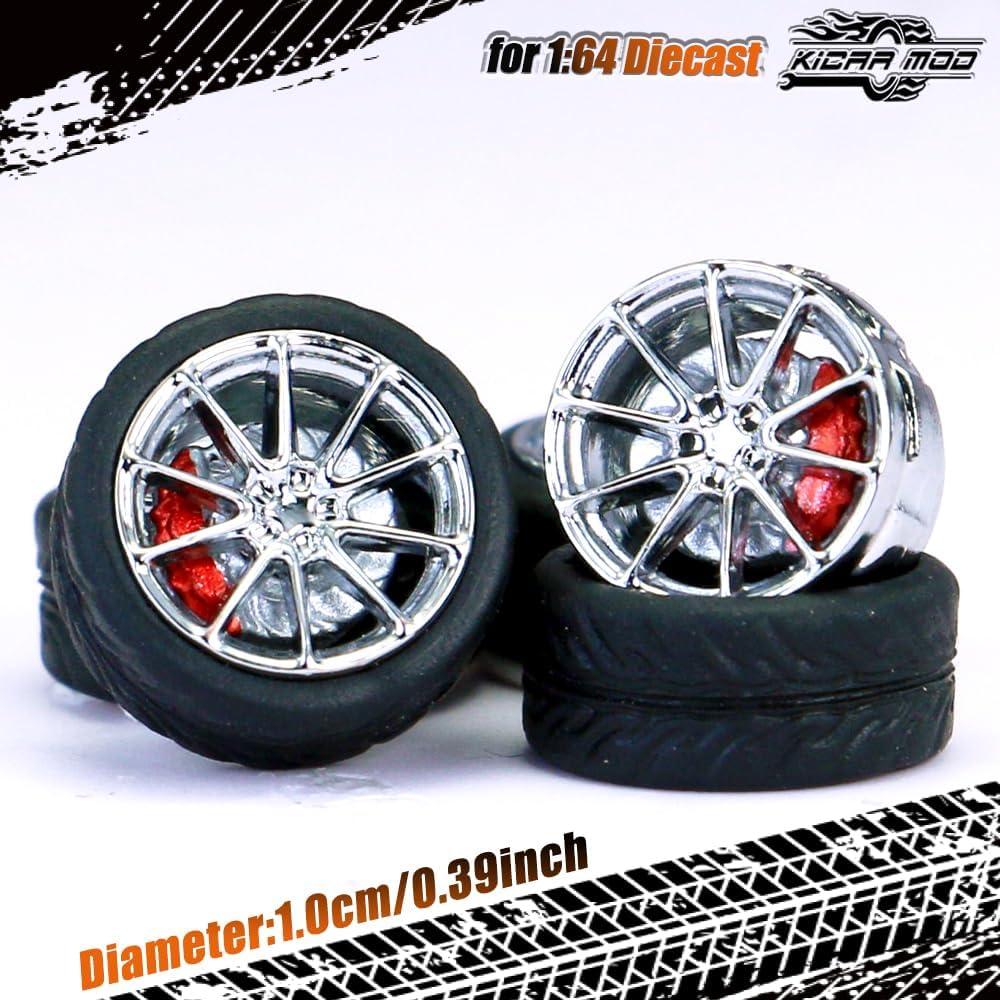 Ruedas y Neumáticos 1/64 WAVEIST XC 10mm ABS Goma 4 Juegos