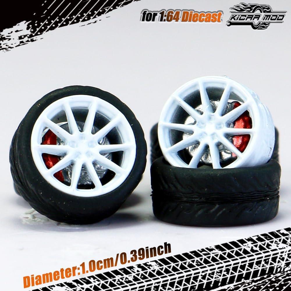 Ruedas y Neumáticos 1/64 WAVEIST XC 10mm ABS Goma 4 Juegos