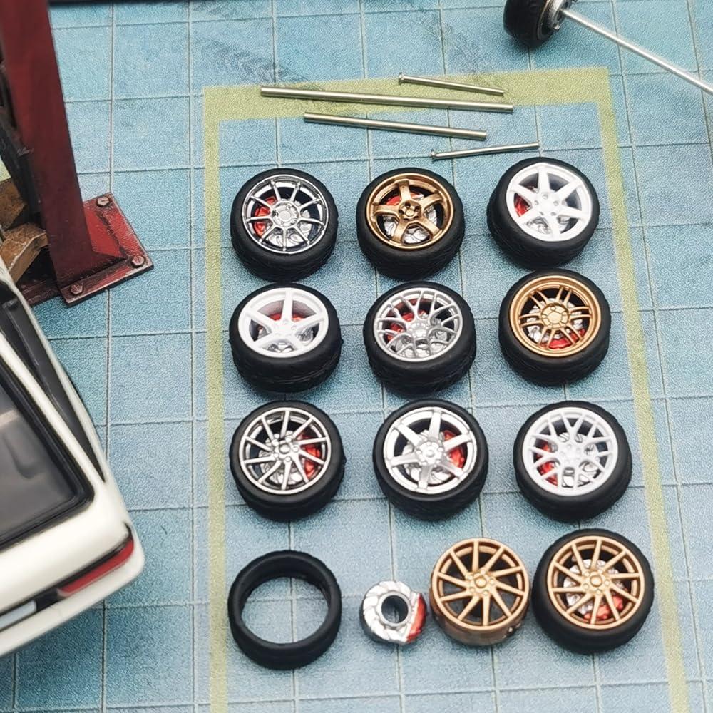 Ruedas y Neumáticos 1/64 WAVEIST XC 10mm ABS Goma 4 Juegos