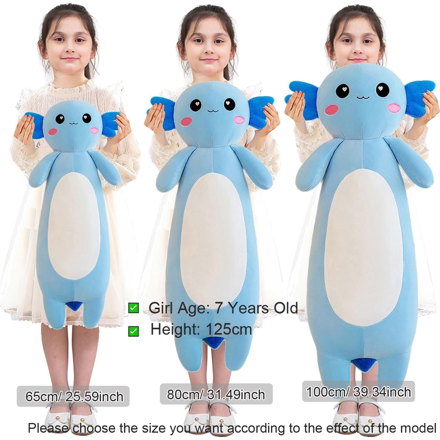 Peluche Axolotl Kekeso 100 cm Azul Suave y Lindo