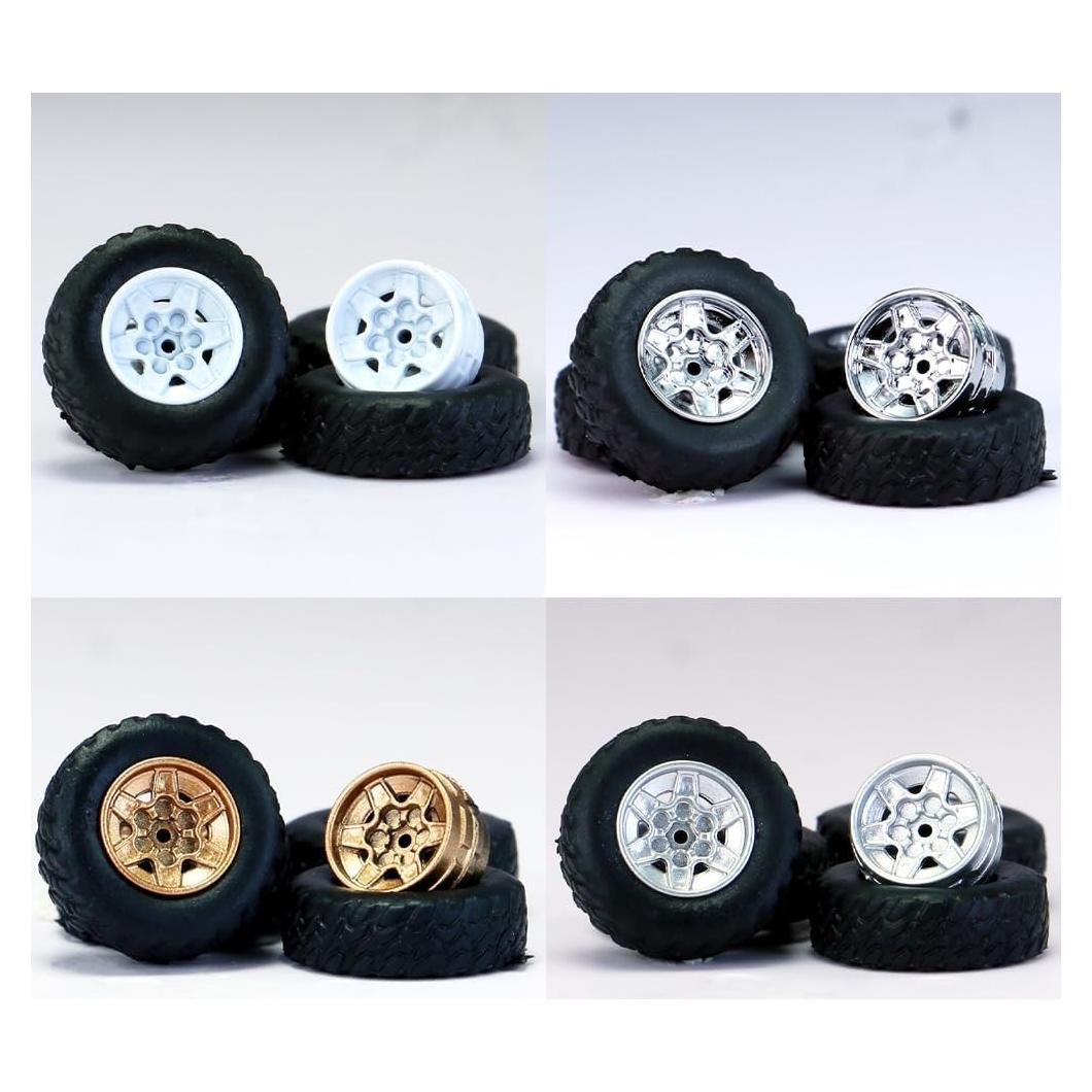 Ruedas y Neumáticos 1/64 WAVEIST YE, 4 Juegos, 13mm