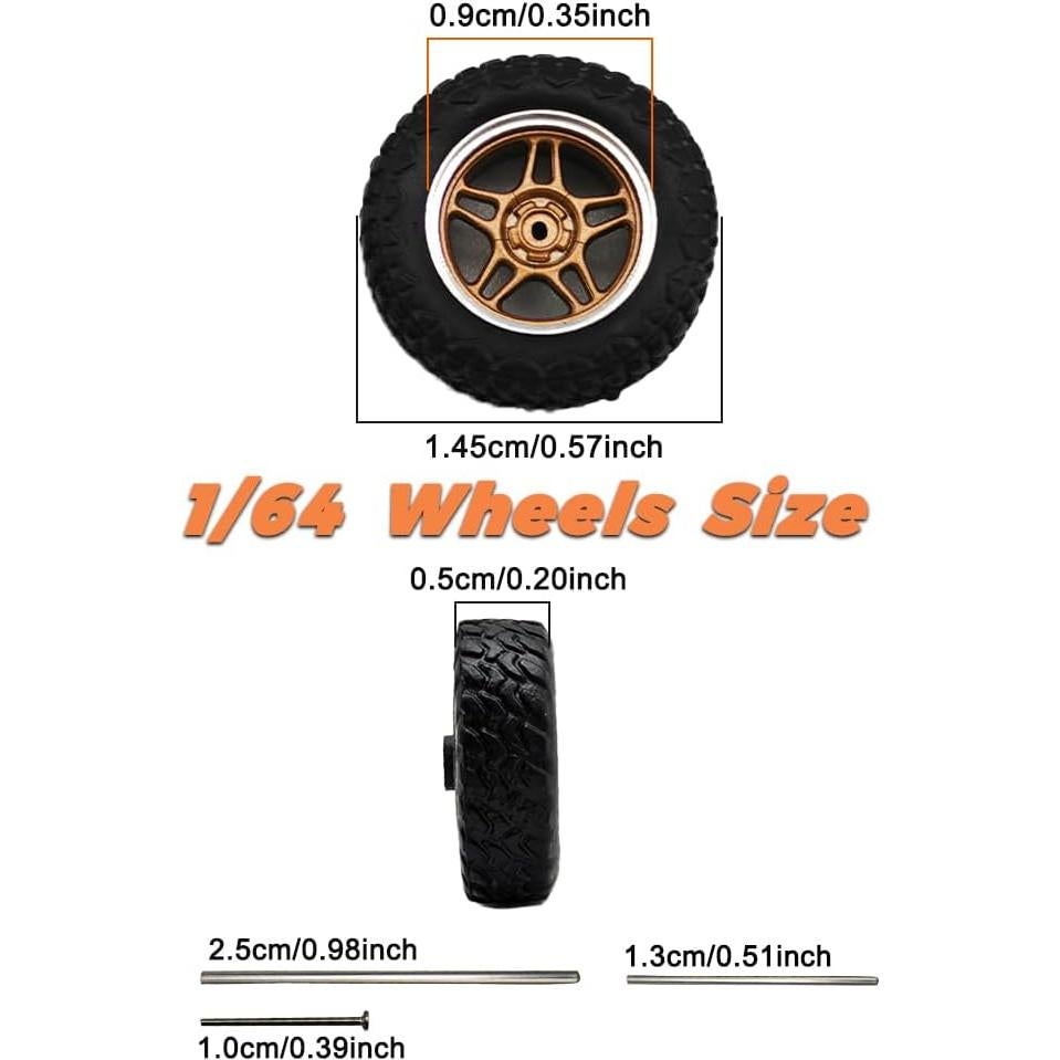 Ruedas y Neumáticos 1/64 WAVEIST YE, 4 Juegos, Caucho y ABS