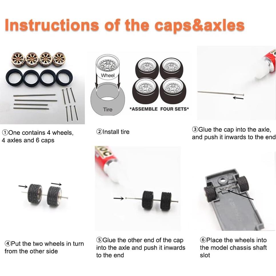 Ruedas y Neumáticos 1/64 WAVEIST YE, 4 Juegos, Caucho y ABS