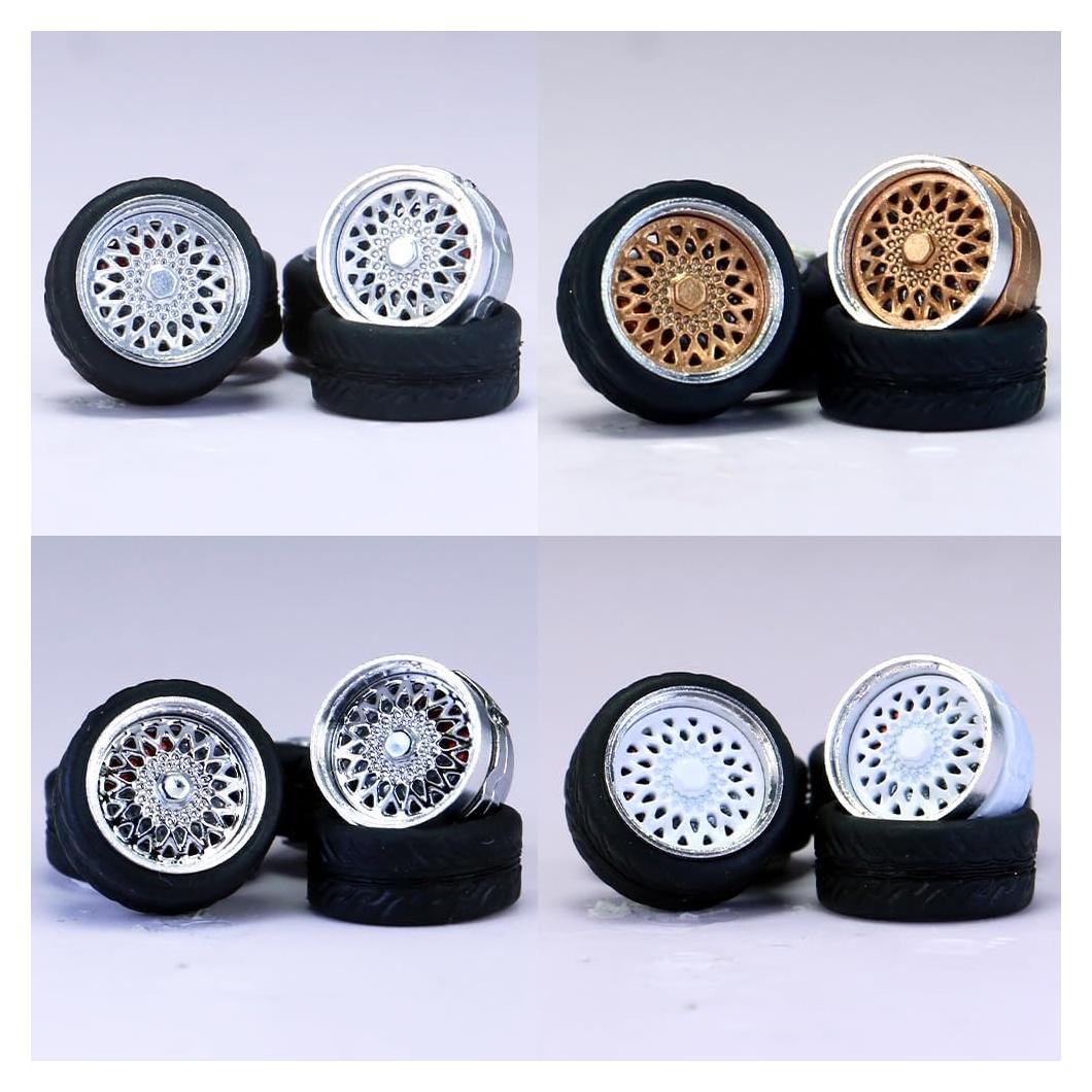 Ruedas 1/64 WAVEIST PS - 4 Juegos de ABS y Goma