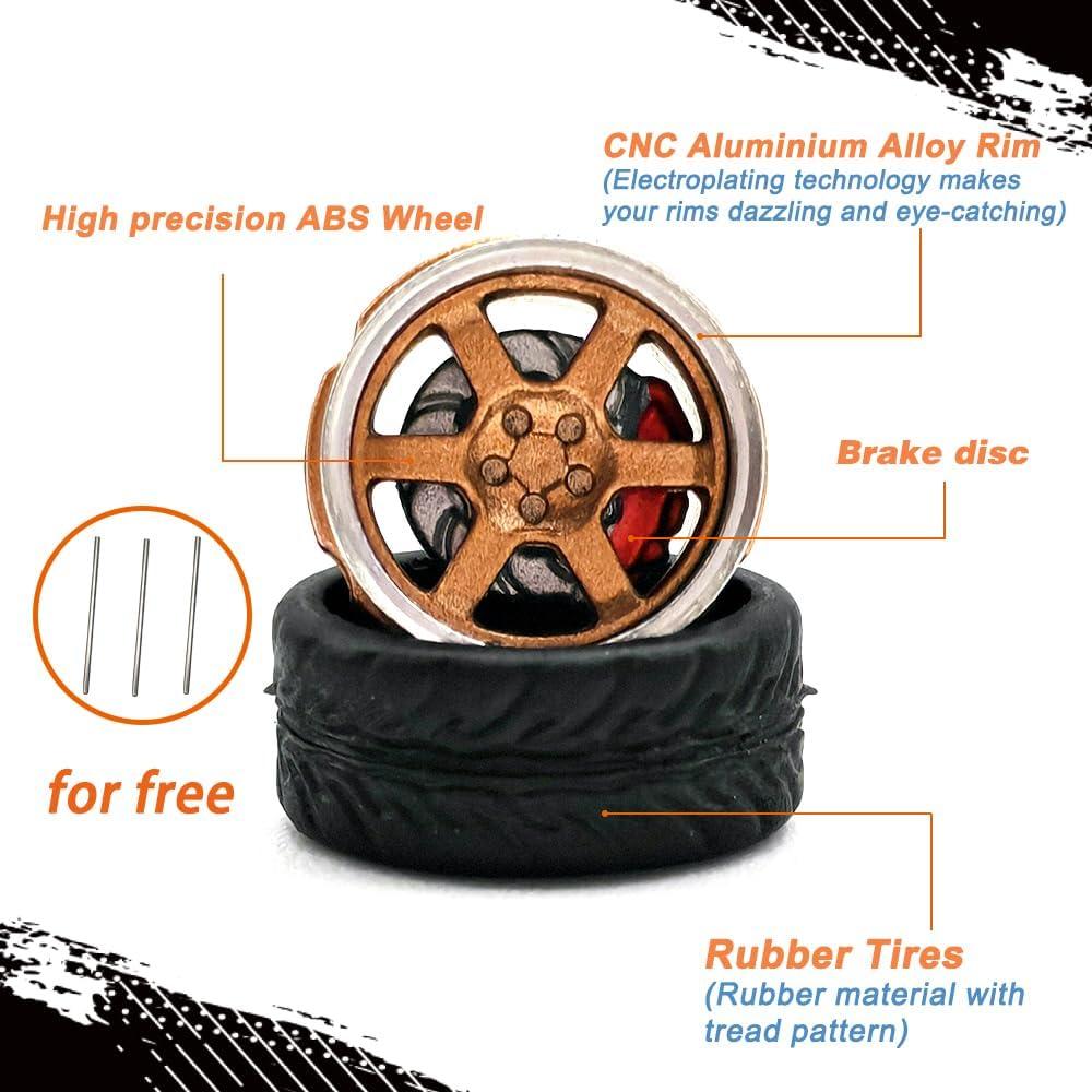 Ruedas 1/64 WAVEIST PS - 4 Juegos de ABS y Goma