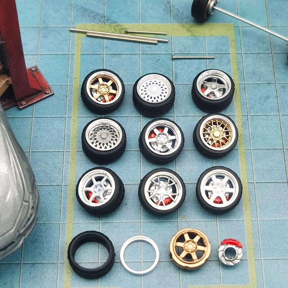 Ruedas 1/64 WAVEIST PS - 4 Juegos de ABS y Goma