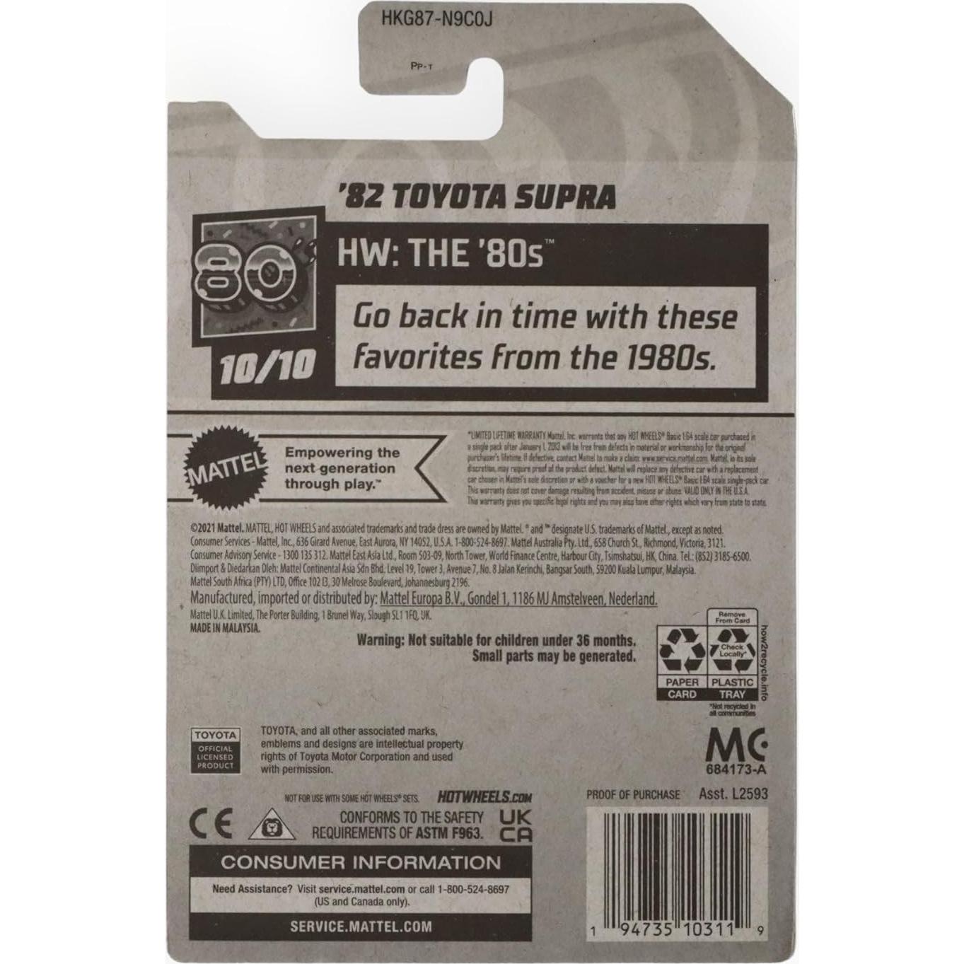 Hot Wheels Toyota Supra 1982 Escala 1:64 Mattel