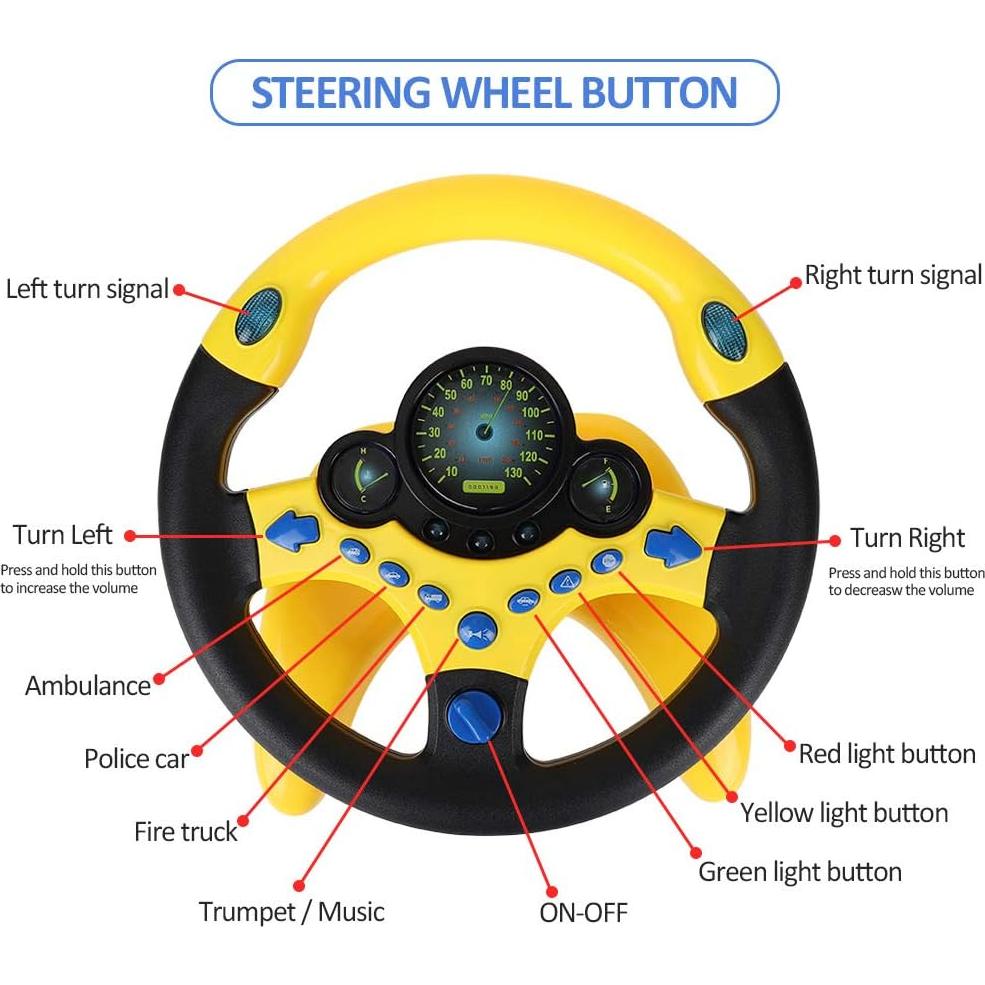 Volante Simulado Coherny para Niños - Juguete Educativo Amarillo
