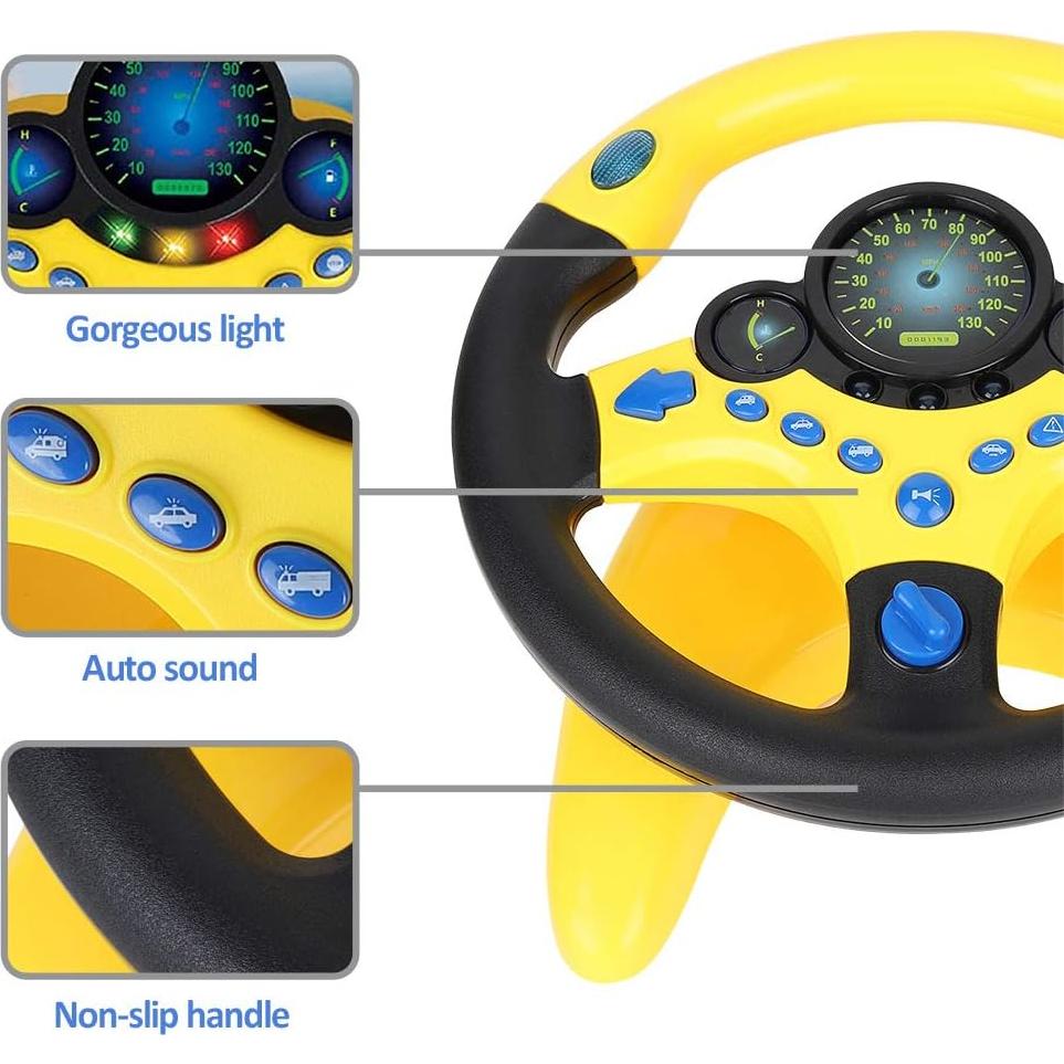 Volante Simulado Coherny para Niños - Juguete Educativo Amarillo