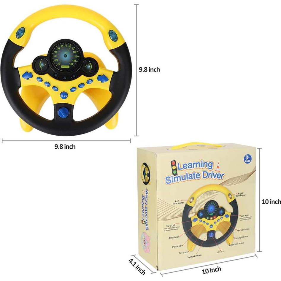 Volante Simulado Coherny para Niños - Juguete Educativo Amarillo