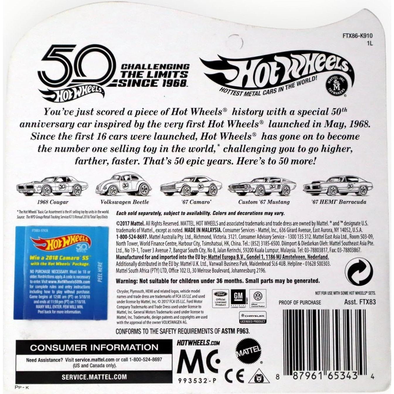 Hot Wheels Camaro '67 - Coche de Juguete Coleccionable