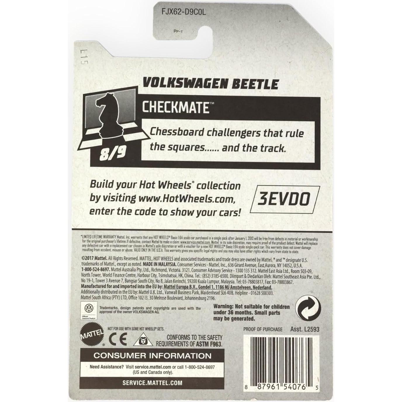 Hot Wheels Volkswagen Beetle Checkmate 50 Aniversario 1:64