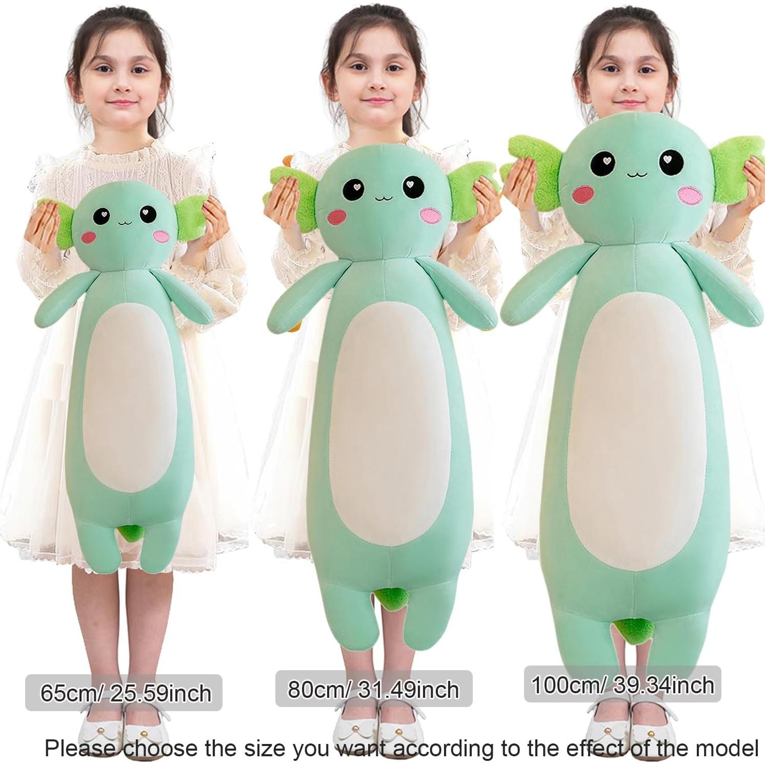 Peluche Axolotl Kekeso 65cm Verde Suave Almohada