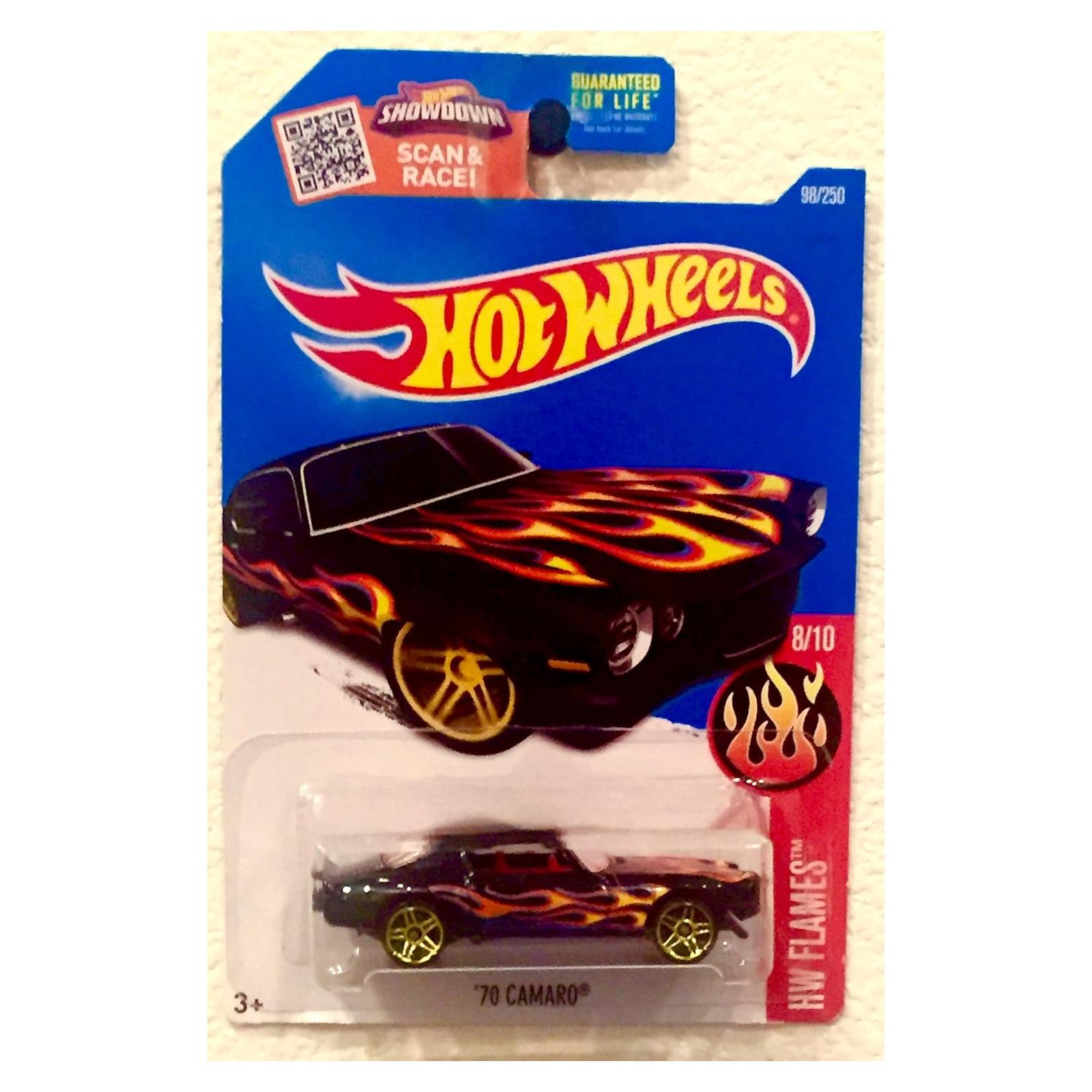 Hot Wheels Camaro 1970 HW Flames Negro 1:64 Mattel