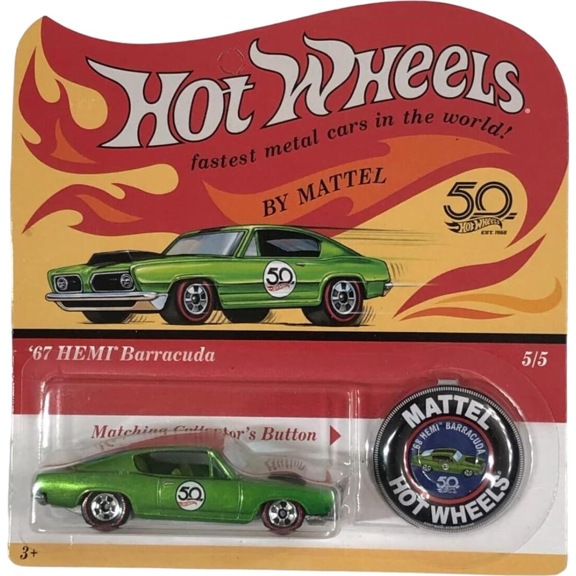 Hot Wheels 50 Aniversario Redline - Conjunto 5 Vehículos Metal