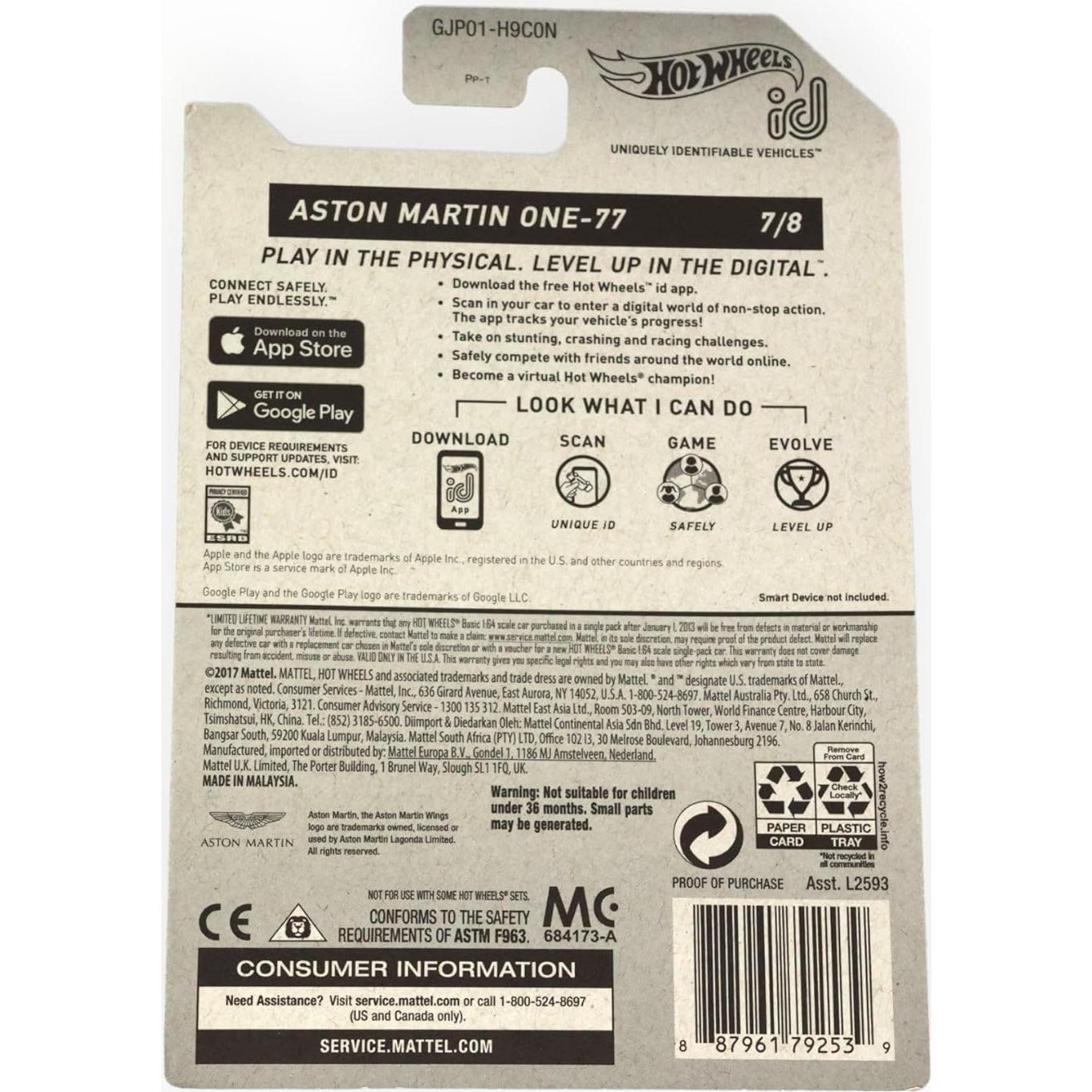 Hot Wheels ID Chase Aston Martin One 77 1:64 Escala