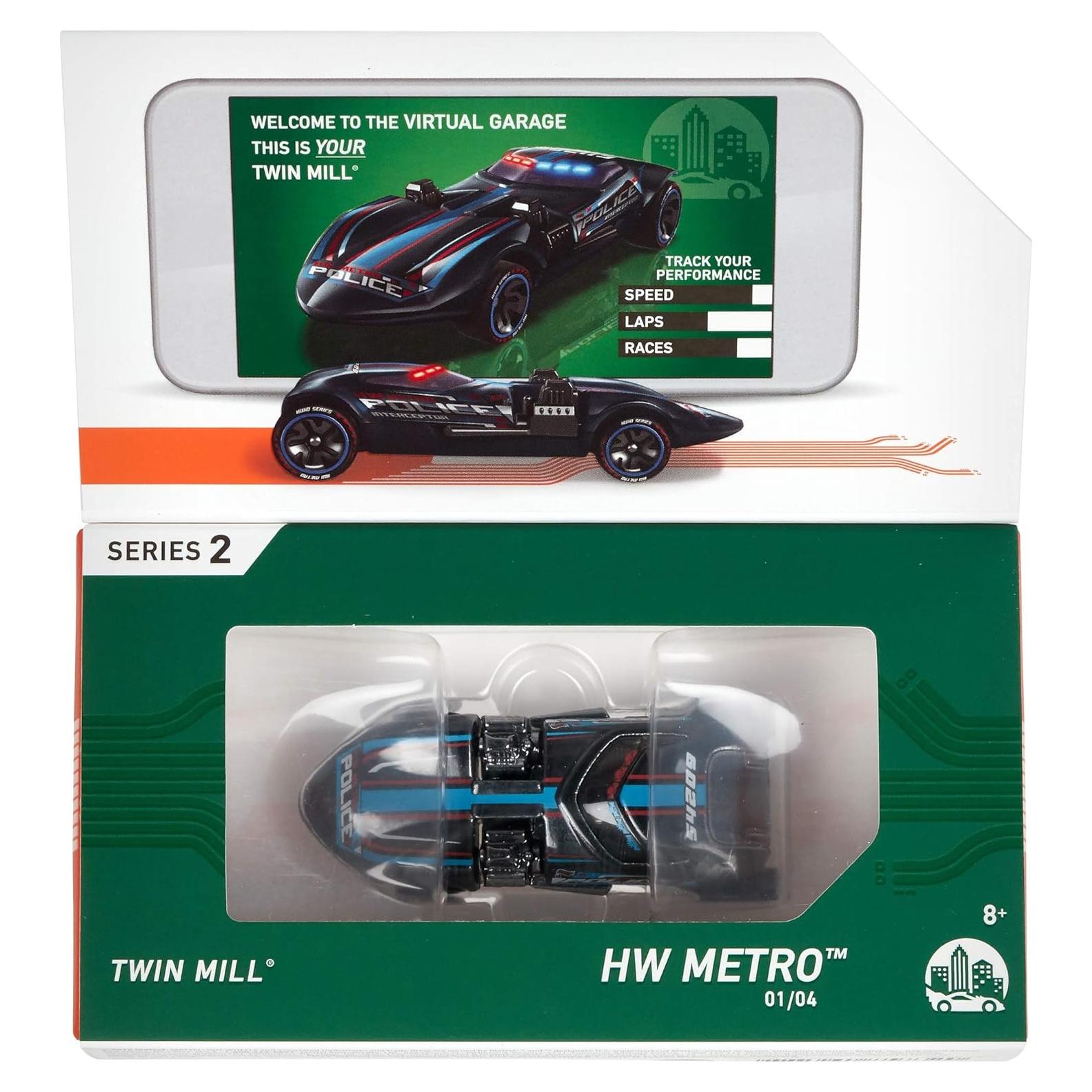 Vehículo Hot Wheels id Twin Mill - 85g, 3x7x2.5cm, +8 años