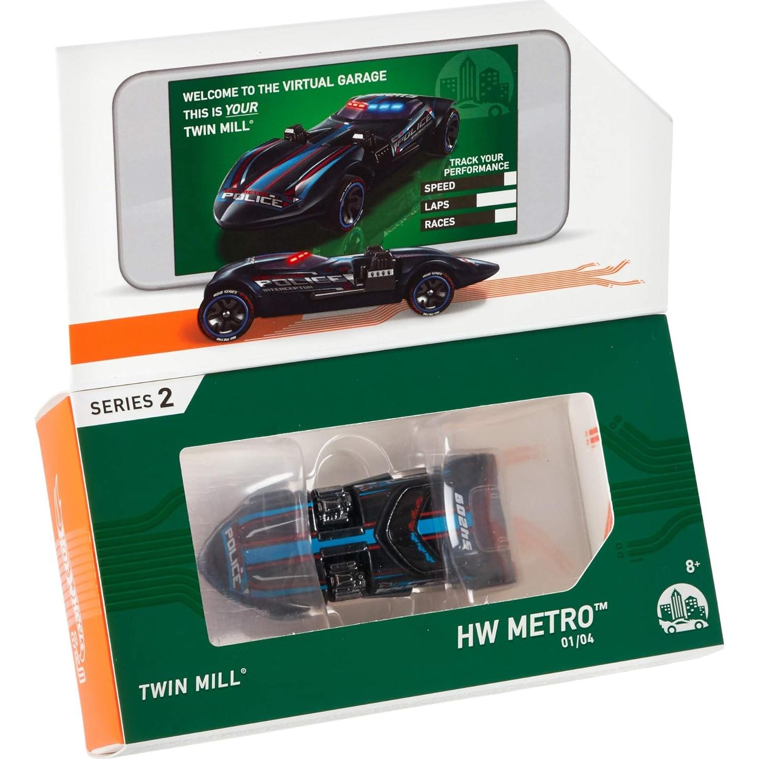 Vehículo Hot Wheels id Twin Mill - 85g, 3x7x2.5cm, +8 años