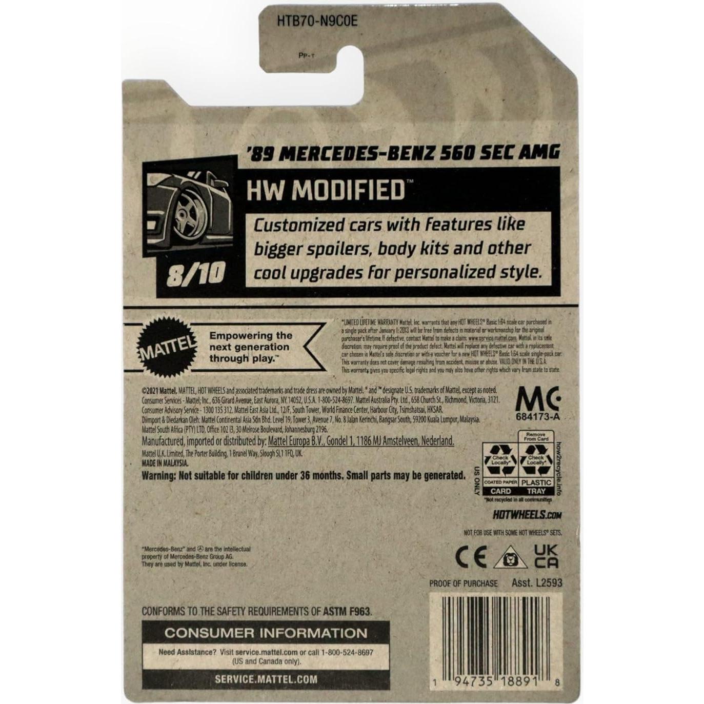 Matchbox Mercedes Benz 560 SEC AMG 1989 Escala 1:64 Rojo