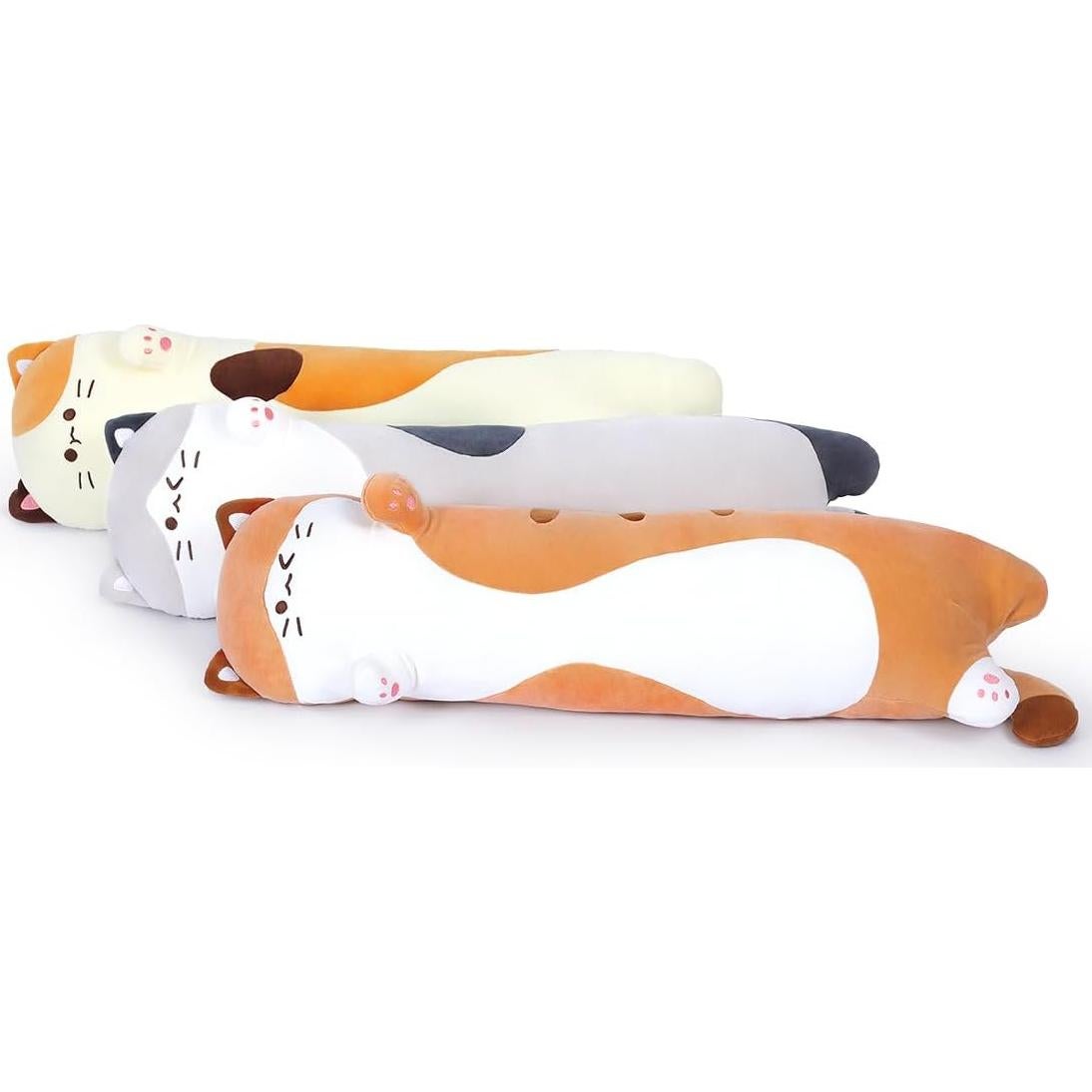 Almohada de Gato de Peluche MIAOHAHA 70cm Beige Suave