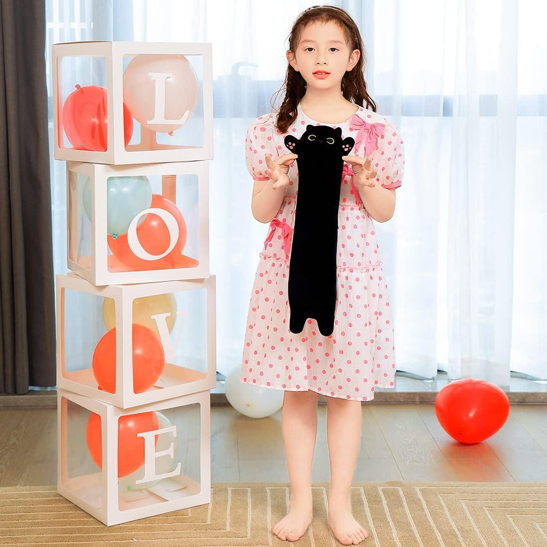 Almohada de Gato de Peluche MIAOHAHA 50 cm Negra Suave