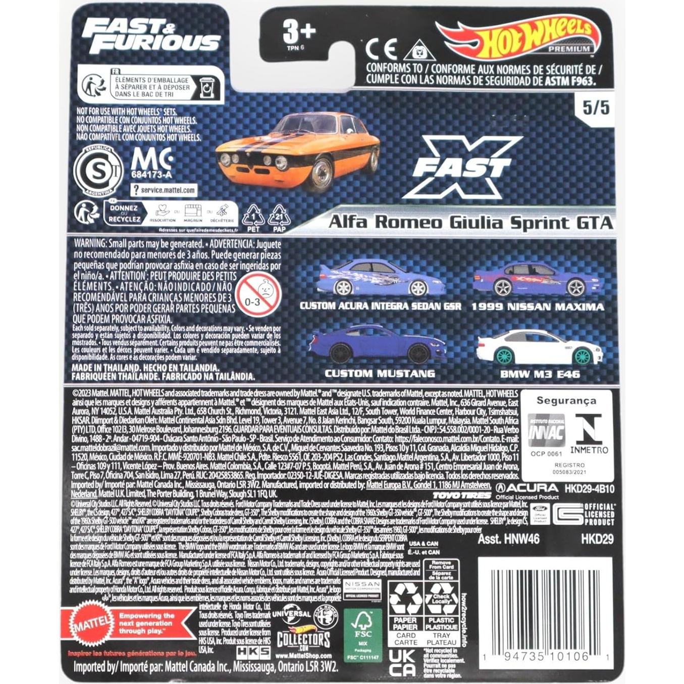 Hot Wheels Alfa Romeo Julia Sprint GTA HKD29 - 3 años y más