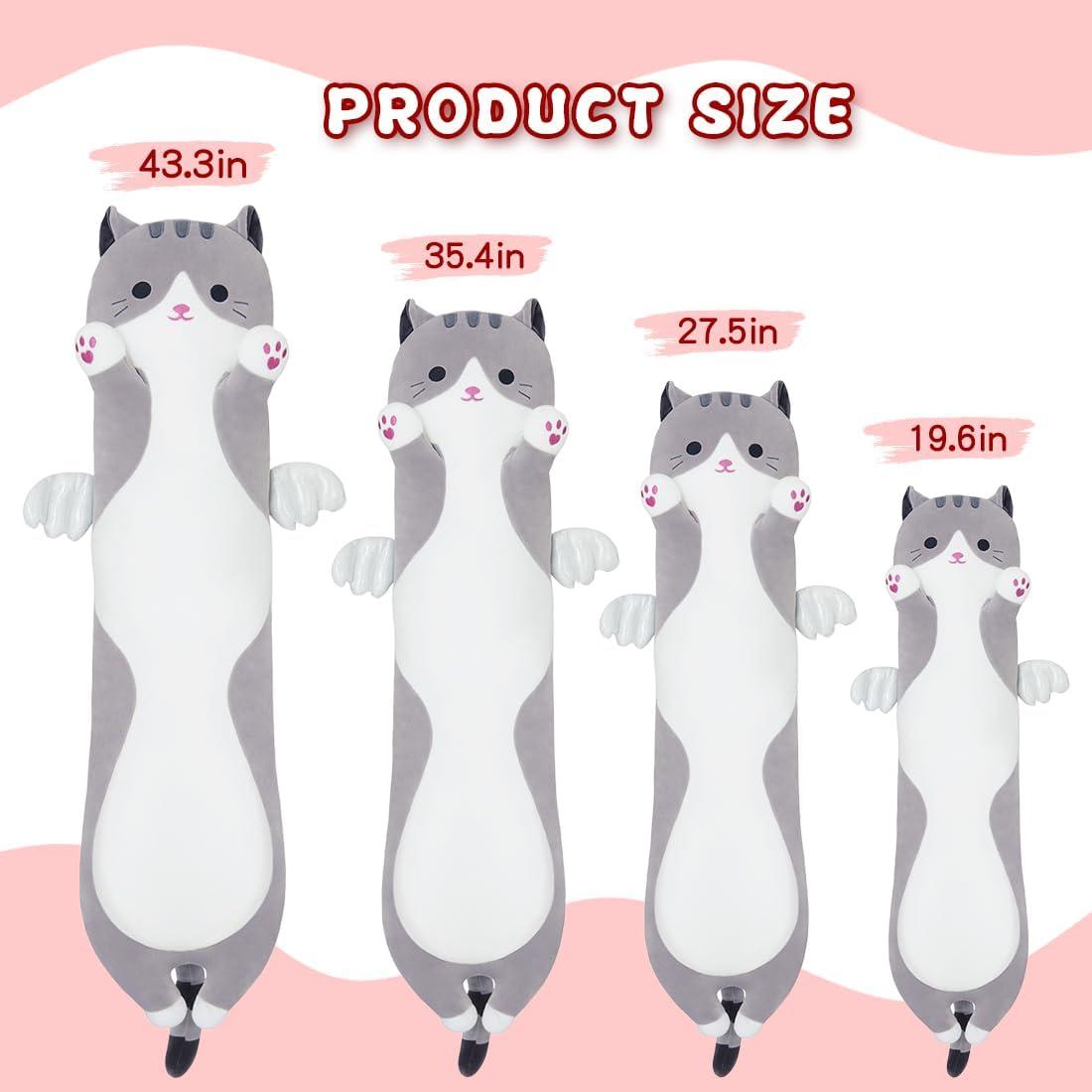 Almohada de Gato de Peluche Zhengzhou 50cm Gris Suave