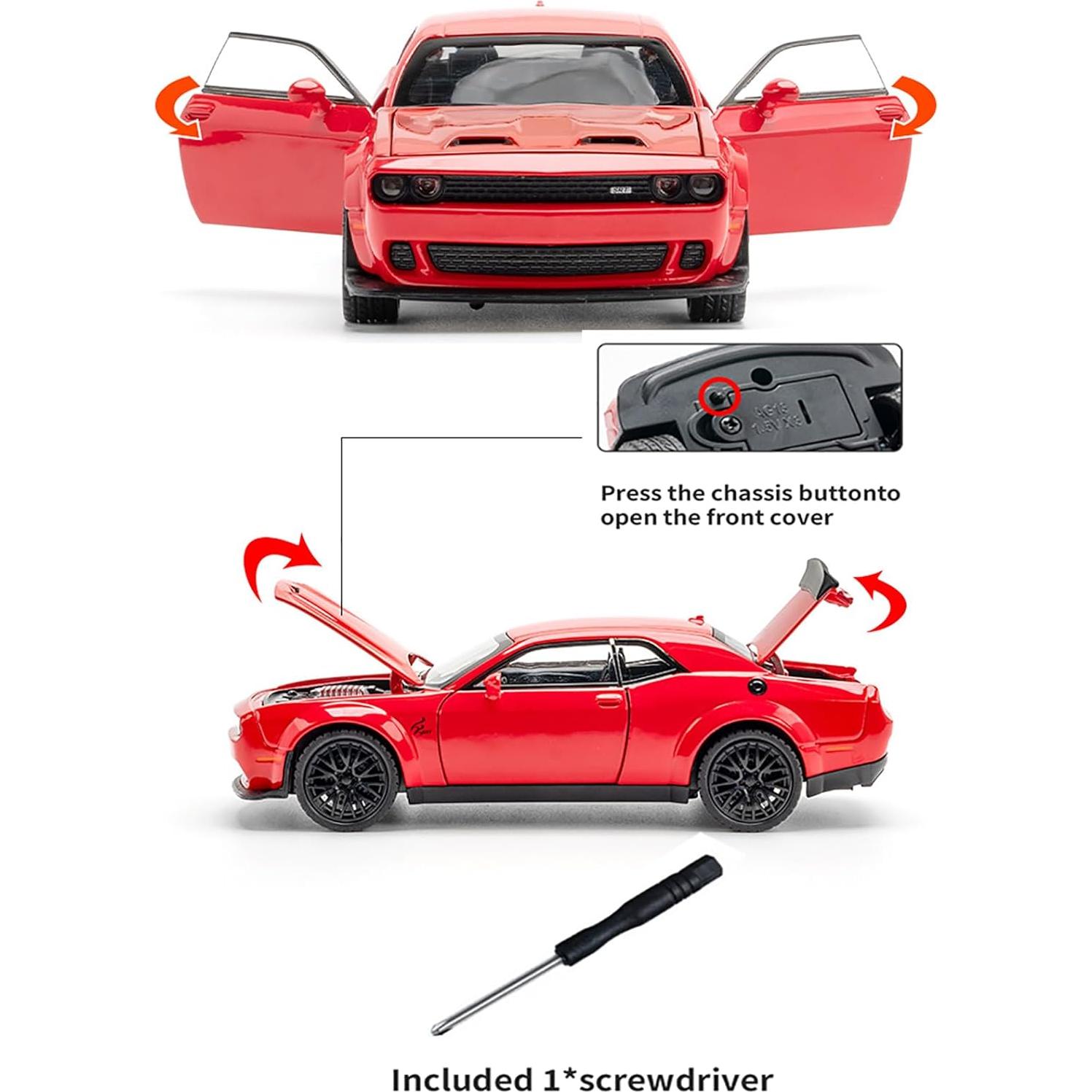 Coche de Juguete Dodge Challenger Hellcat 15.7 cm con Sonido y Luz