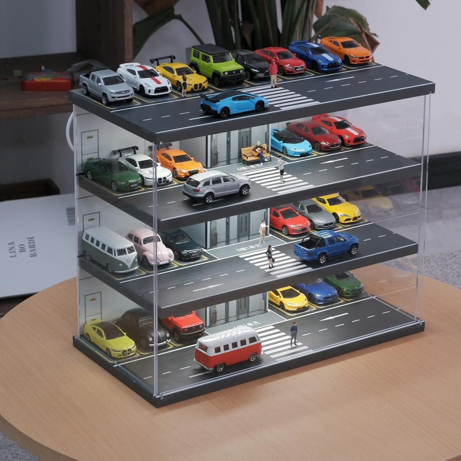 Estuche de exhibición para modelos a escala 1:64 Scenpoch con luz USB