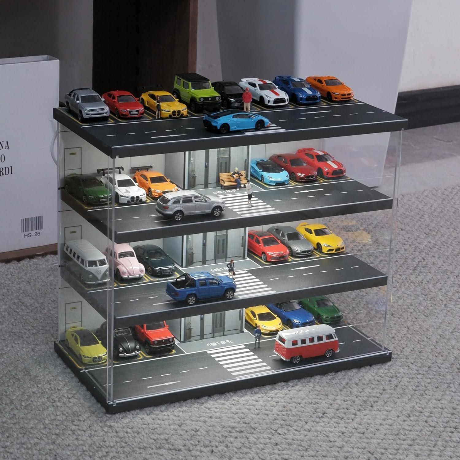 Estuche de exhibición para modelos a escala 1:64 Scenpoch con luz USB