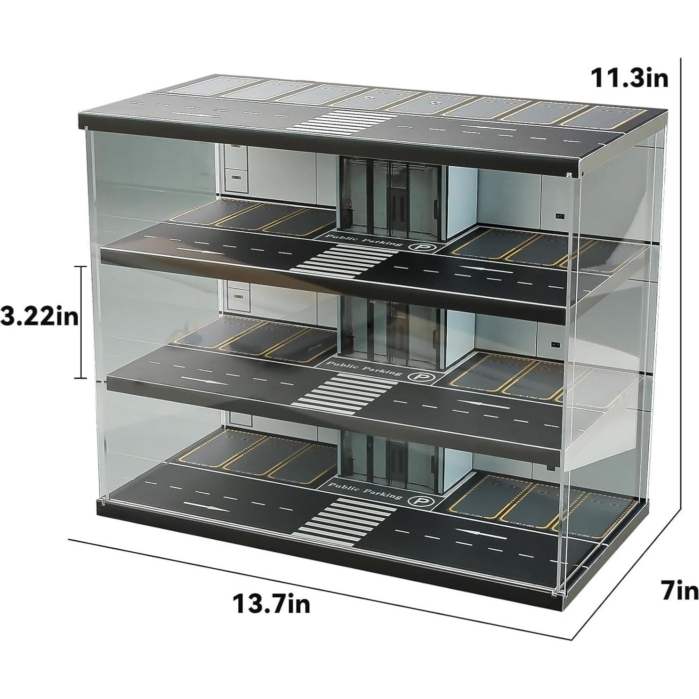 Estuche de exhibición para modelos a escala 1:64 Scenpoch con luz USB