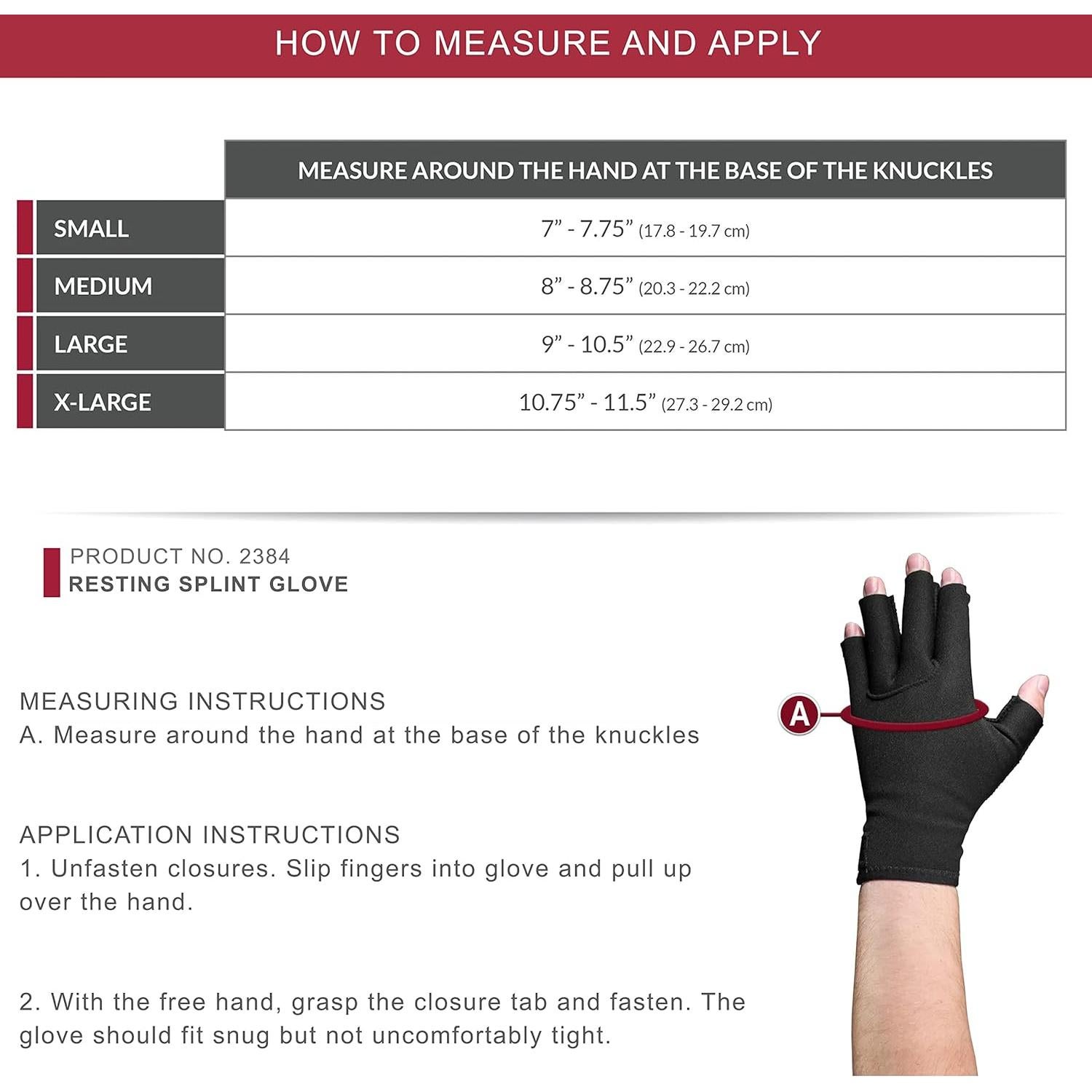 Guante de férula en reposo OTC 2384, mano izquierda, pequeña
