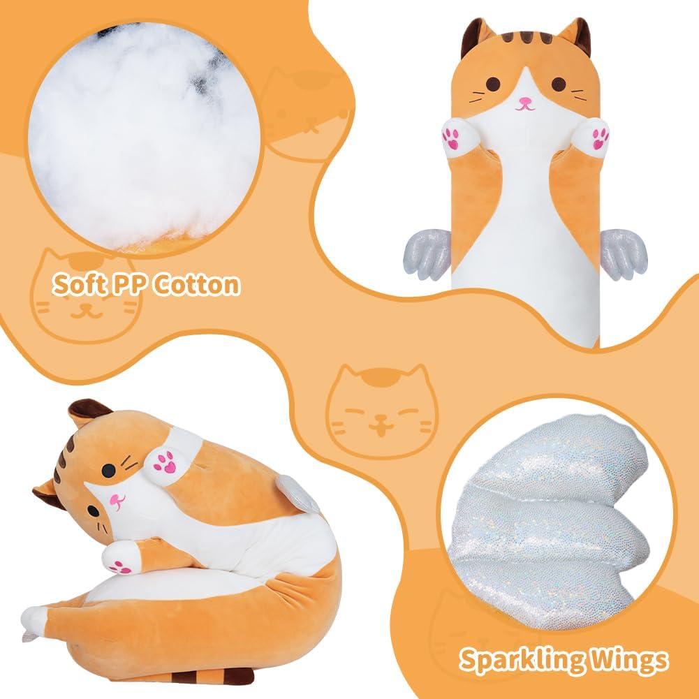 Almohada de Gato de Felpa Zhengzhou 70cm Amarillo Suave