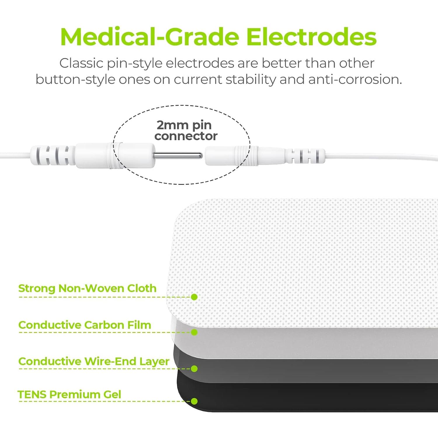 Almohadillas TENS AUVON 5x10cm 10 Pcs Sin Látex Autoadhesivas