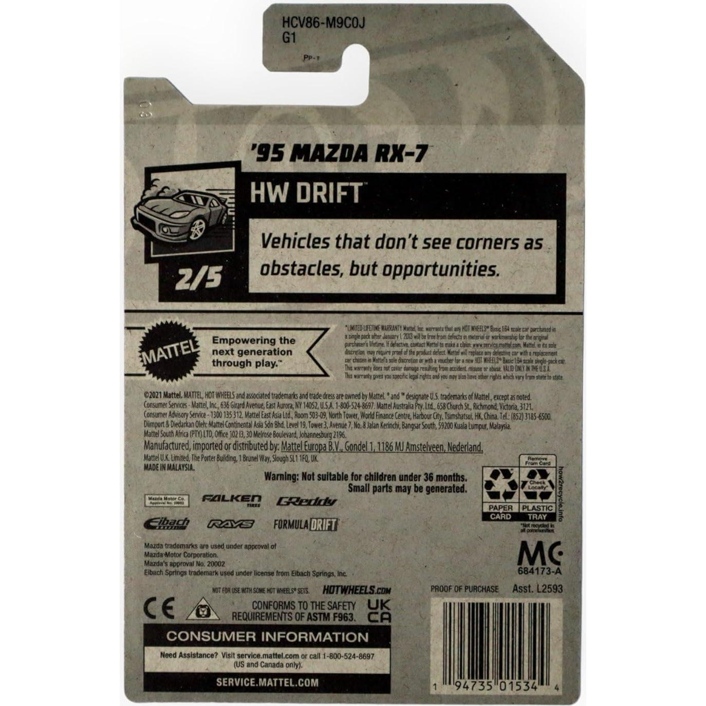 Hot Wheels Mazda RX-7 1995 Escala 1:64 Azul