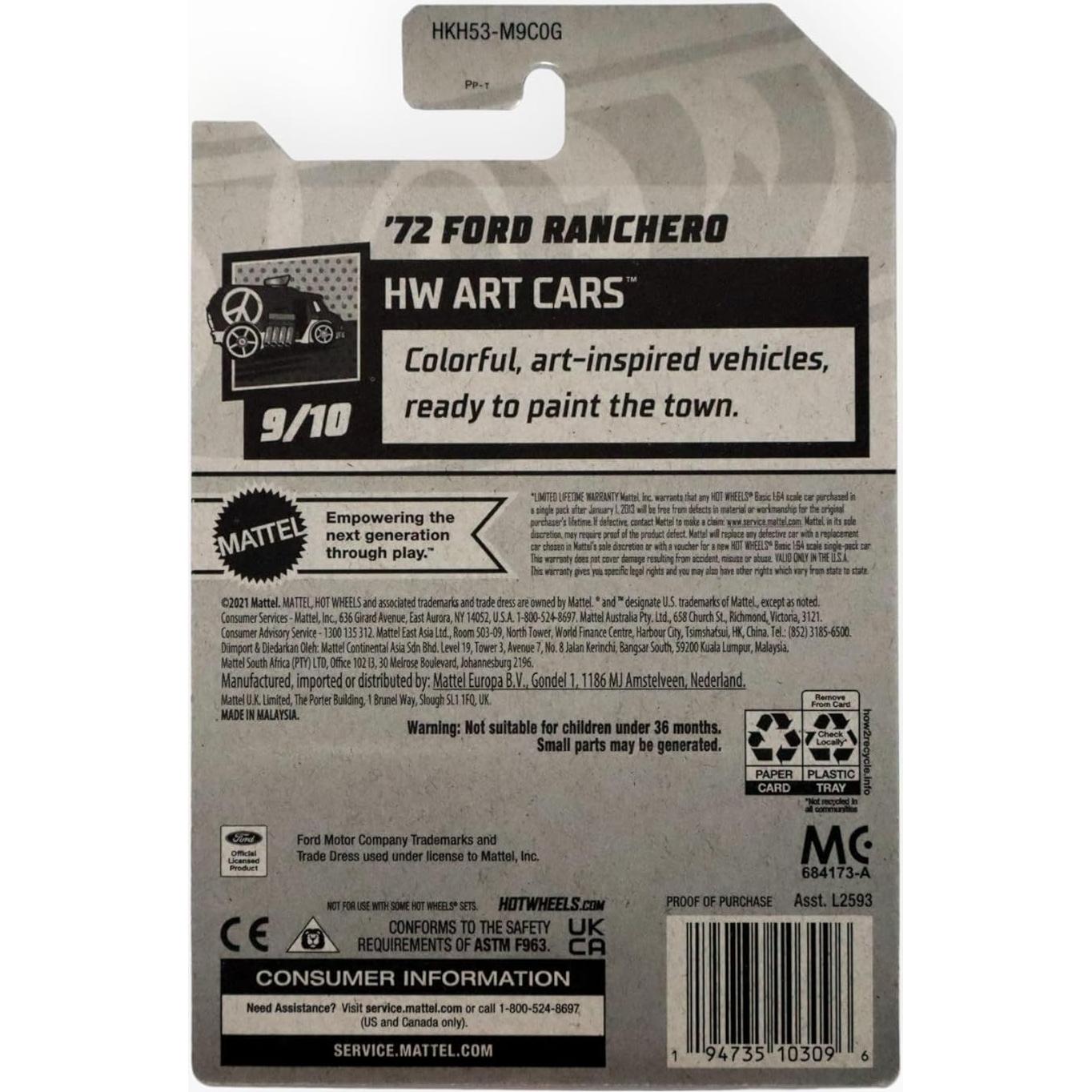 Hot Wheels 72 Ford Ranchero Escala 1:64 Metal Fundido