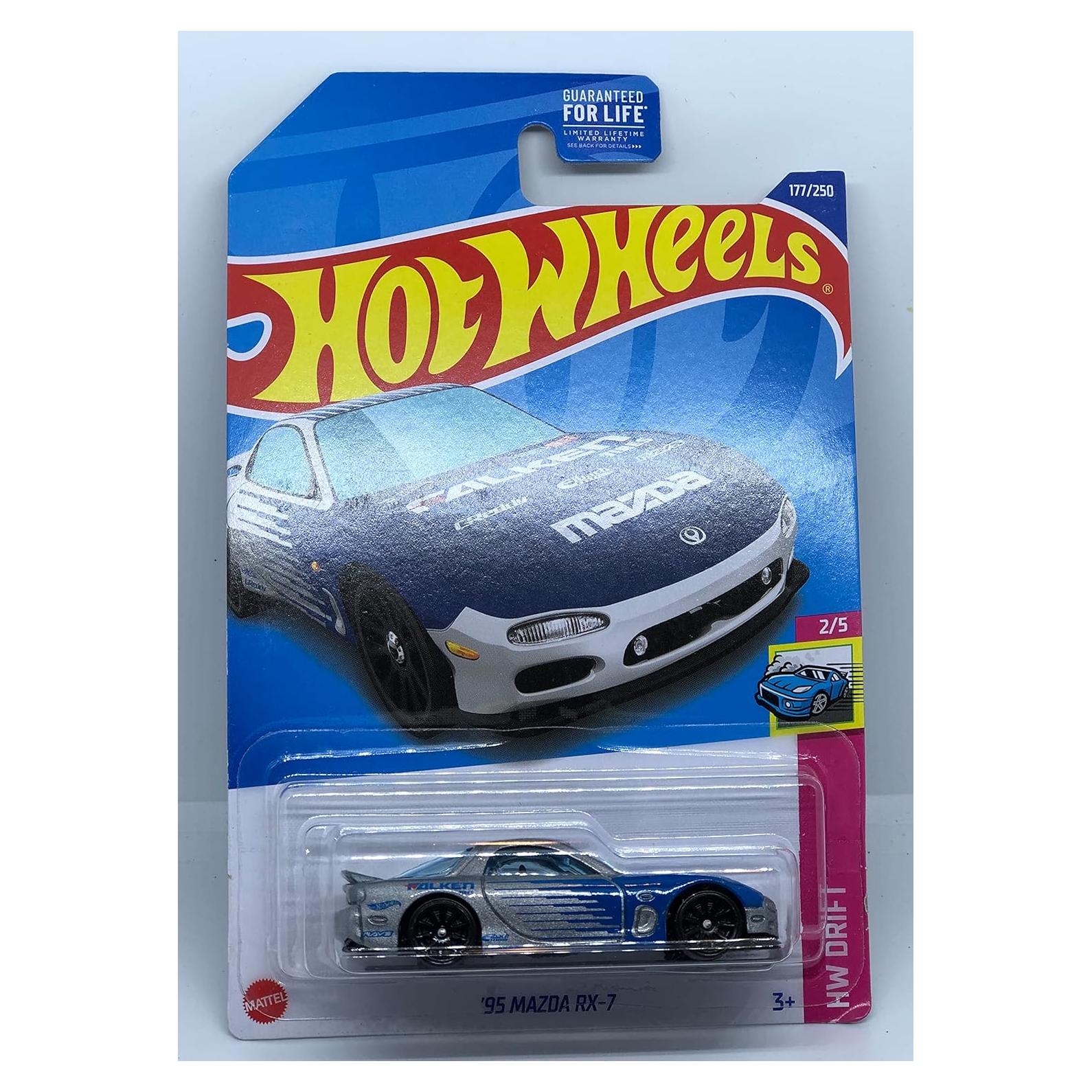 Hot Wheels Mazda RX-7 1995 Plata/Azul 1:64 Coleccionable