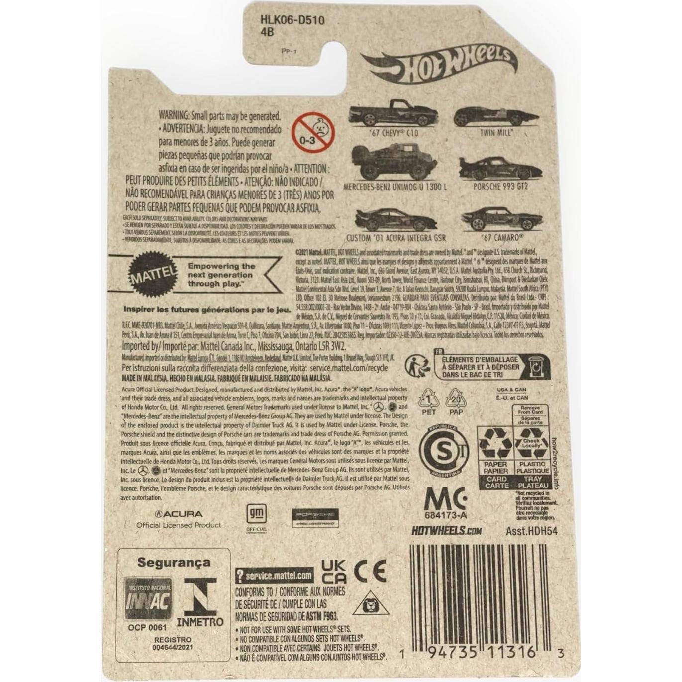 Hot Wheels Porsche 993 GT2 Escala 1:64 Fundido a Presión