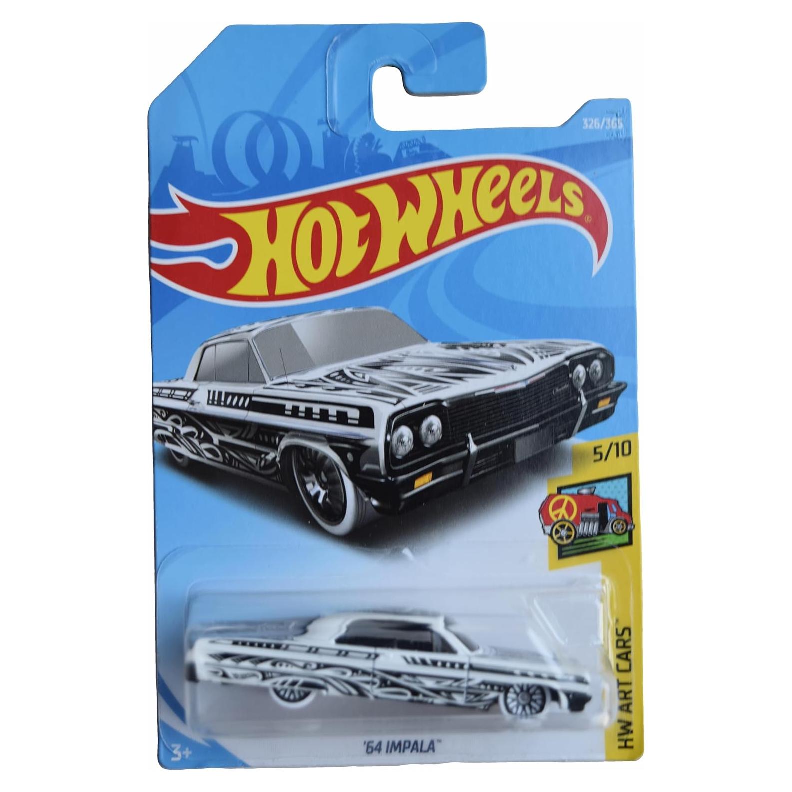 Hot Wheels '64 Impala Art Cars 1:64 Mattel Blanco Negro