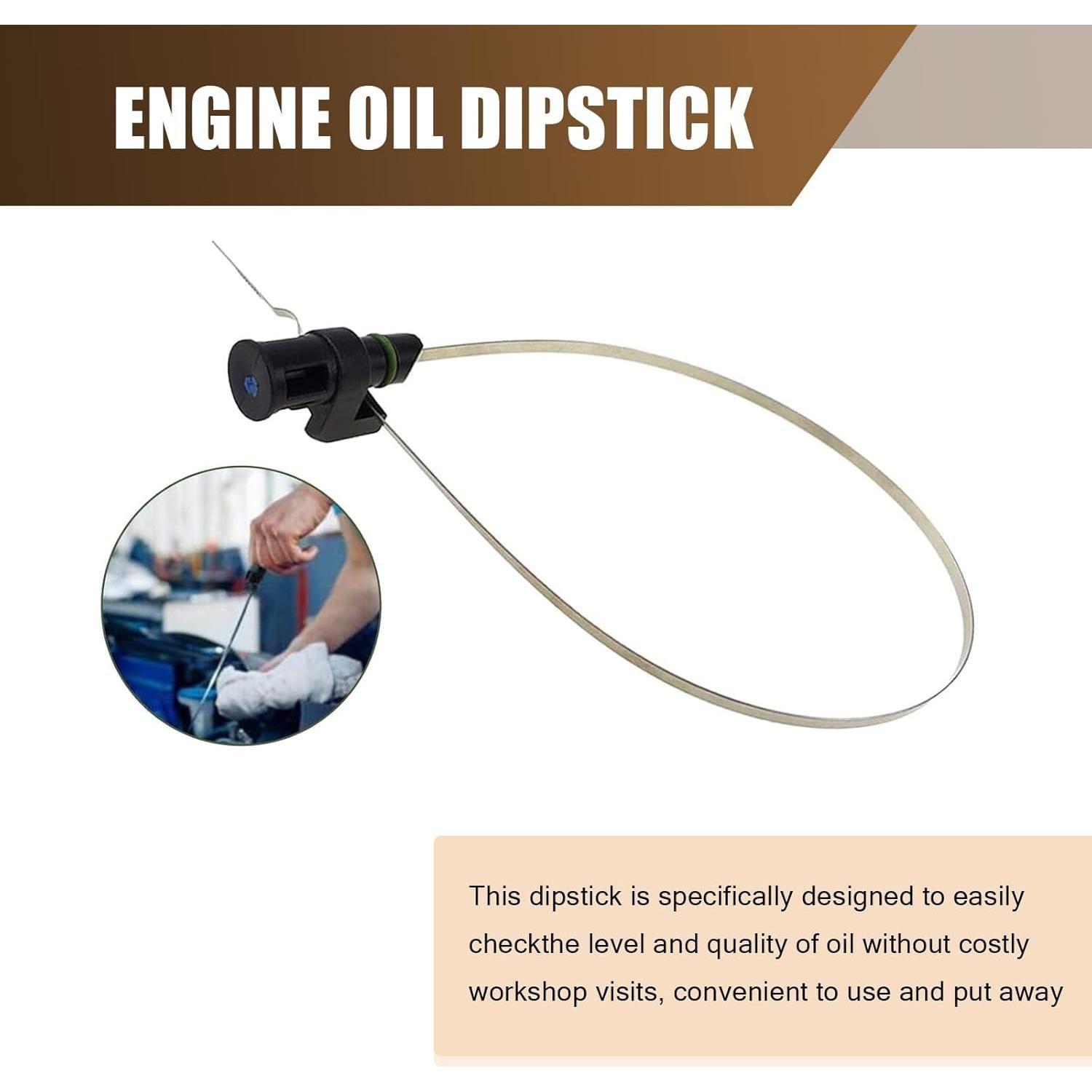 Varilla de Medición de Aceite Automotriz Yumfugu 60.5 cm Acero Inoxidable