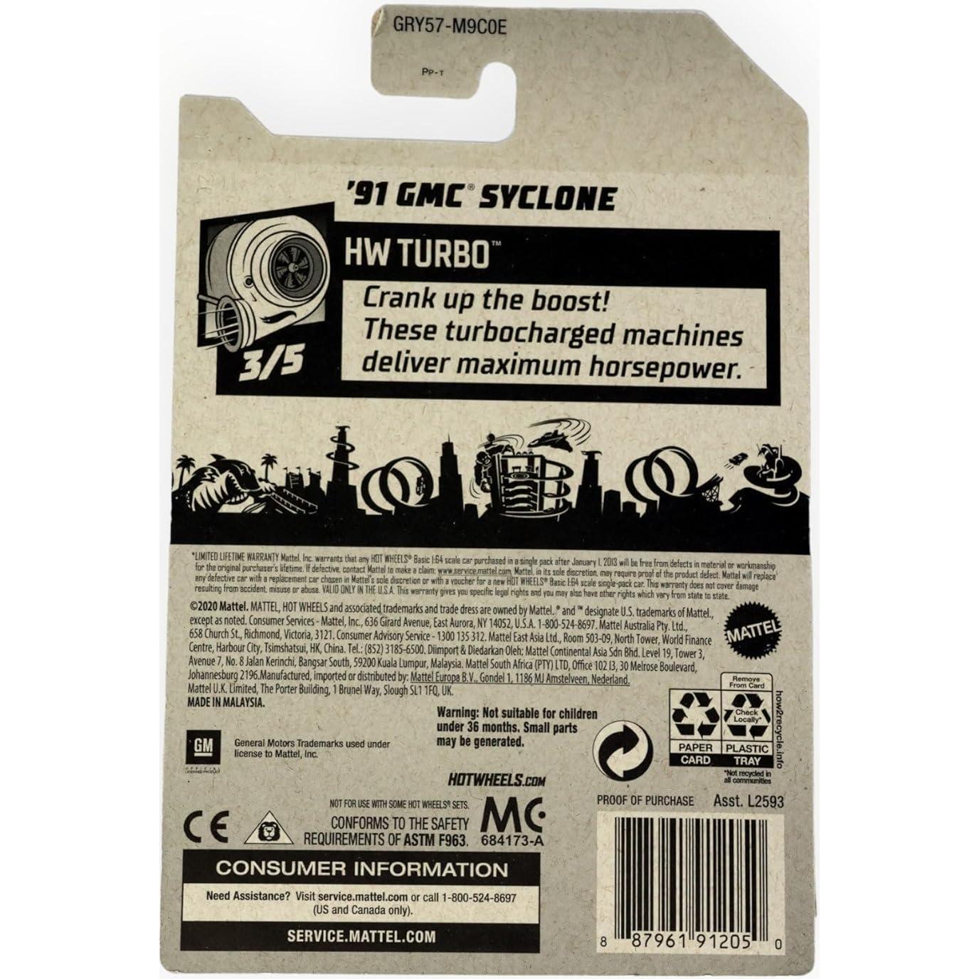 Hot Wheels GMC Syclone 1991 Azul 1:64 Mattel