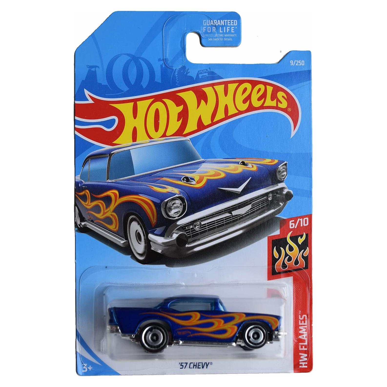 Hot Wheels '57 Chevy HW Flames 1:64 Azul Metal