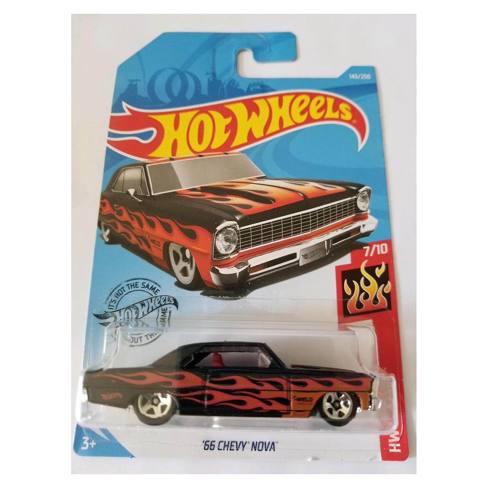 Auto de Colección Hot Wheels '66 Chevy Nova Negro 23g