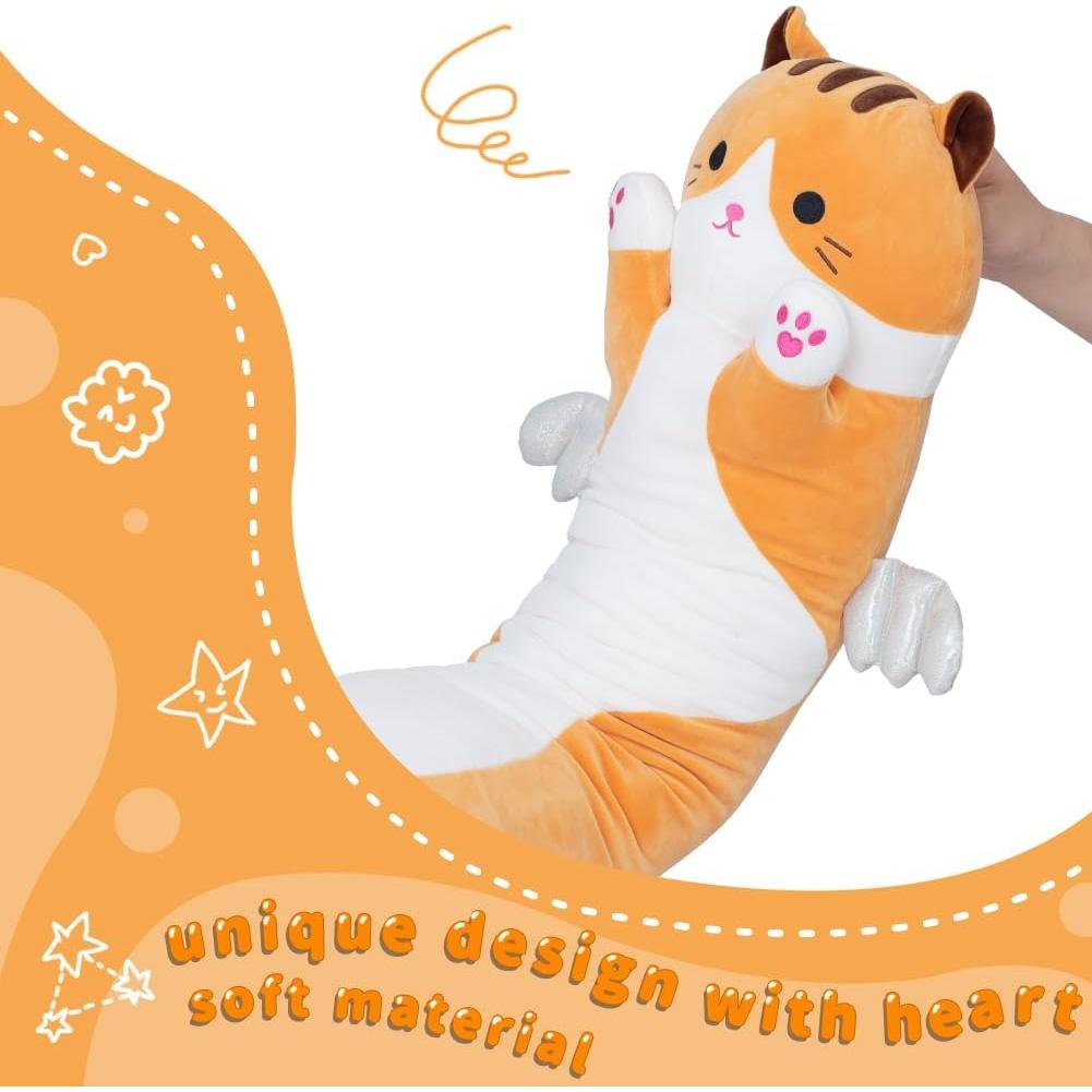 Almohada de Gato de Peluche Zhengzhou 90cm Amarillo Suave