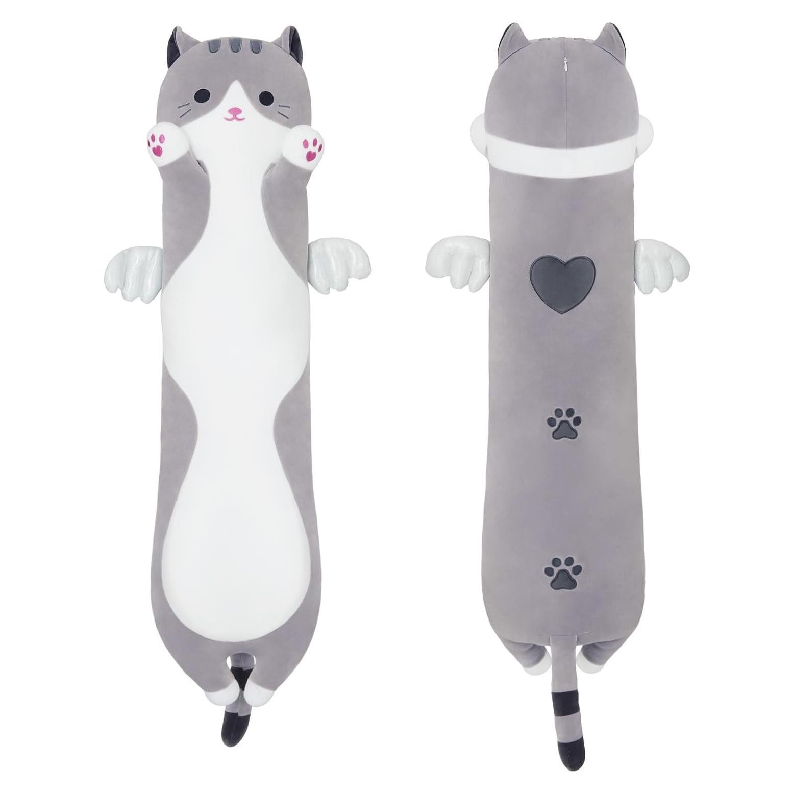 Almohada de Gato de Peluche Zhengzhou 110cm Gris Suave