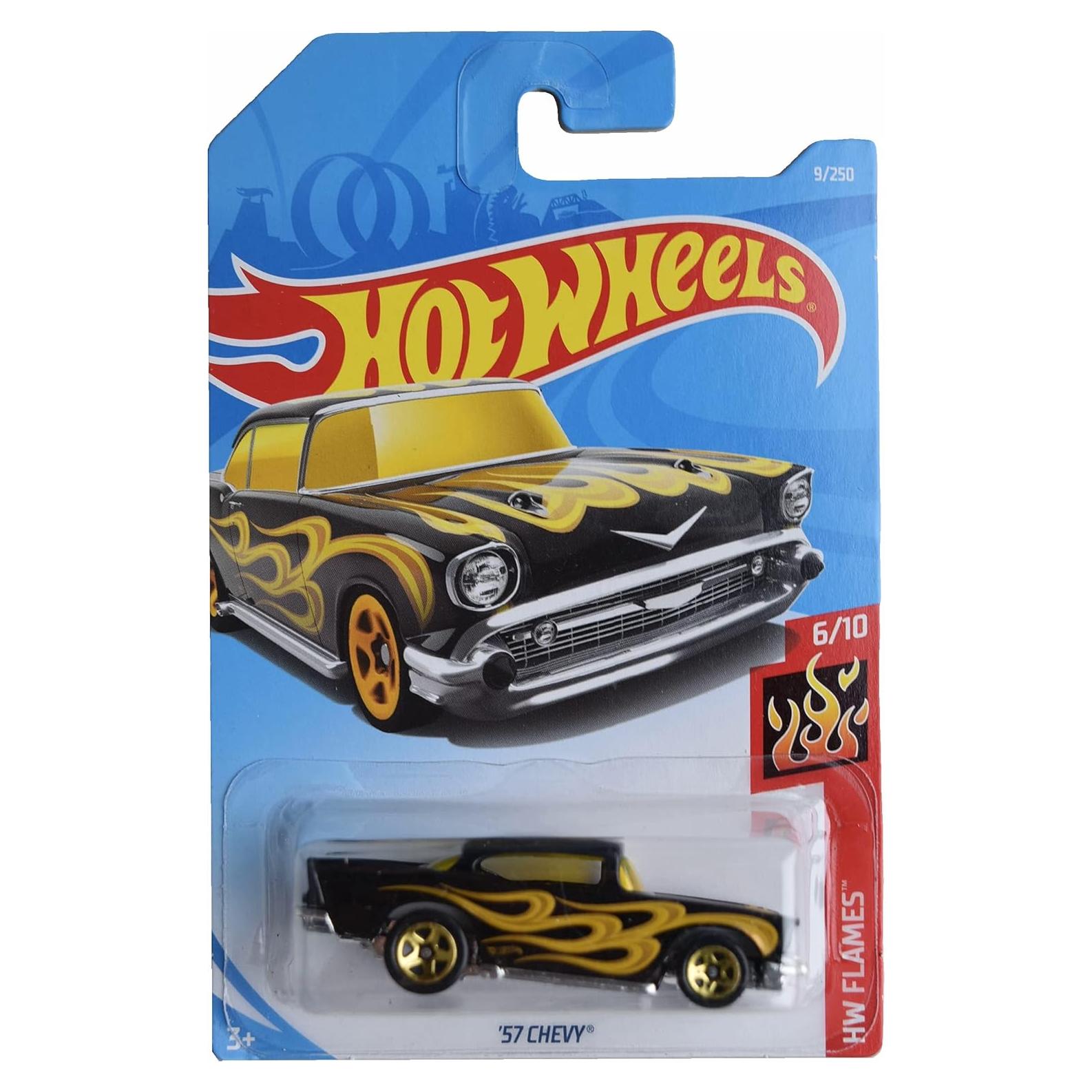 Hot Wheels '57 Chevy HW Flames 1:64 Mattel Negro