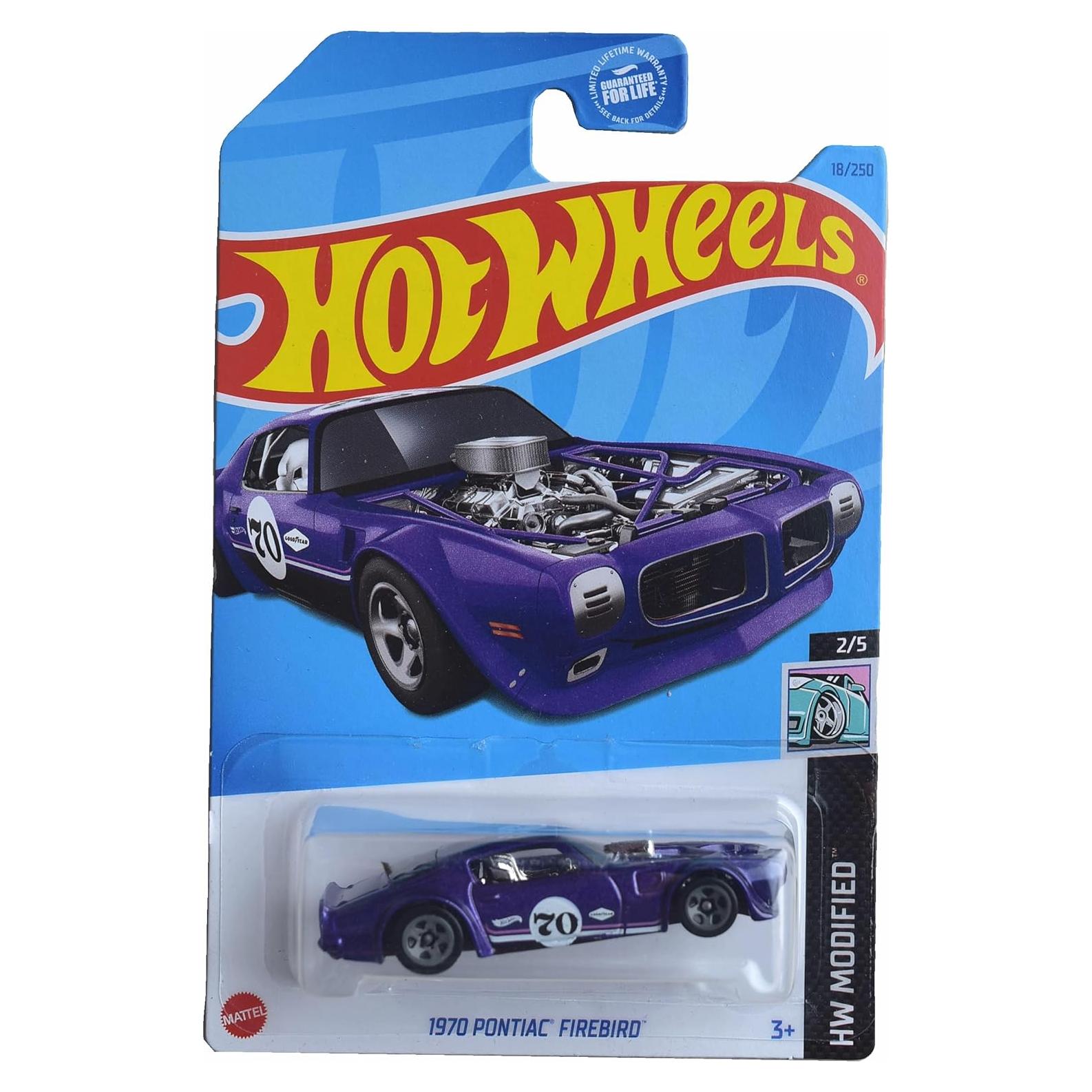Auto a Escala 1:64 Hot Wheels Pontiac Firebird 1970 Púrpura